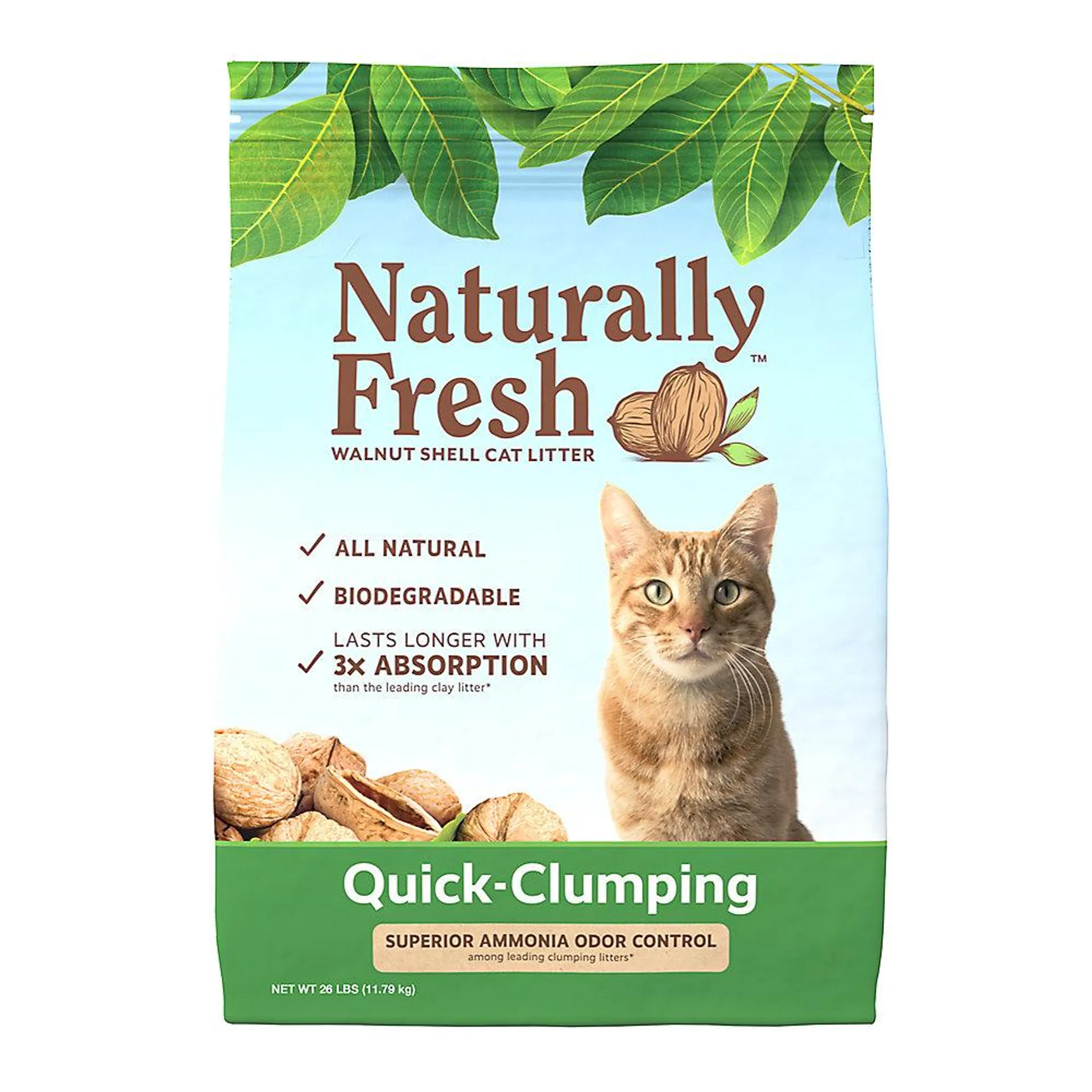 Naturally Fresh Clumping Walnut Cat Litter - Low Tracking, Natural