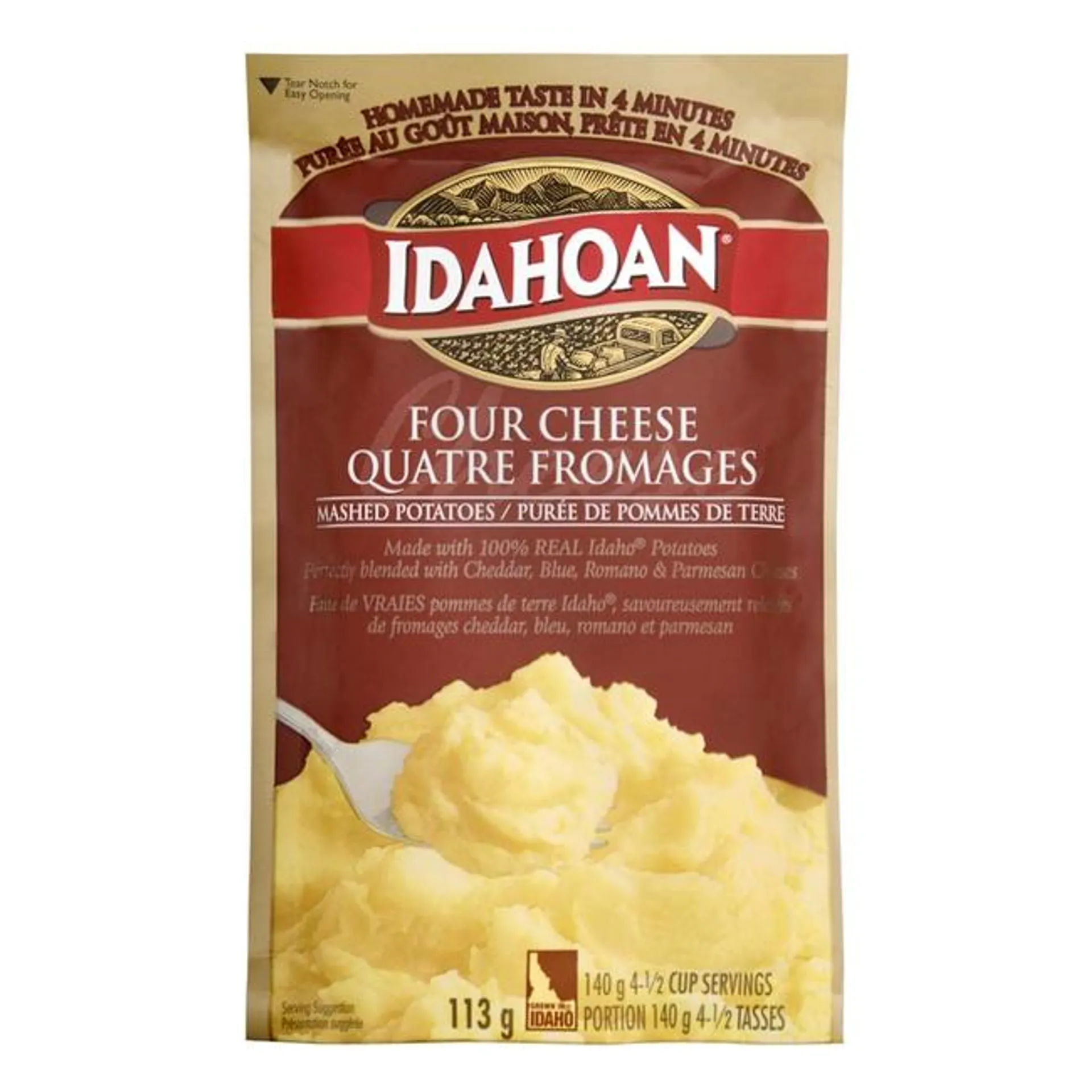 Idahoan Potatoes Mashed Four Cheese 113 g