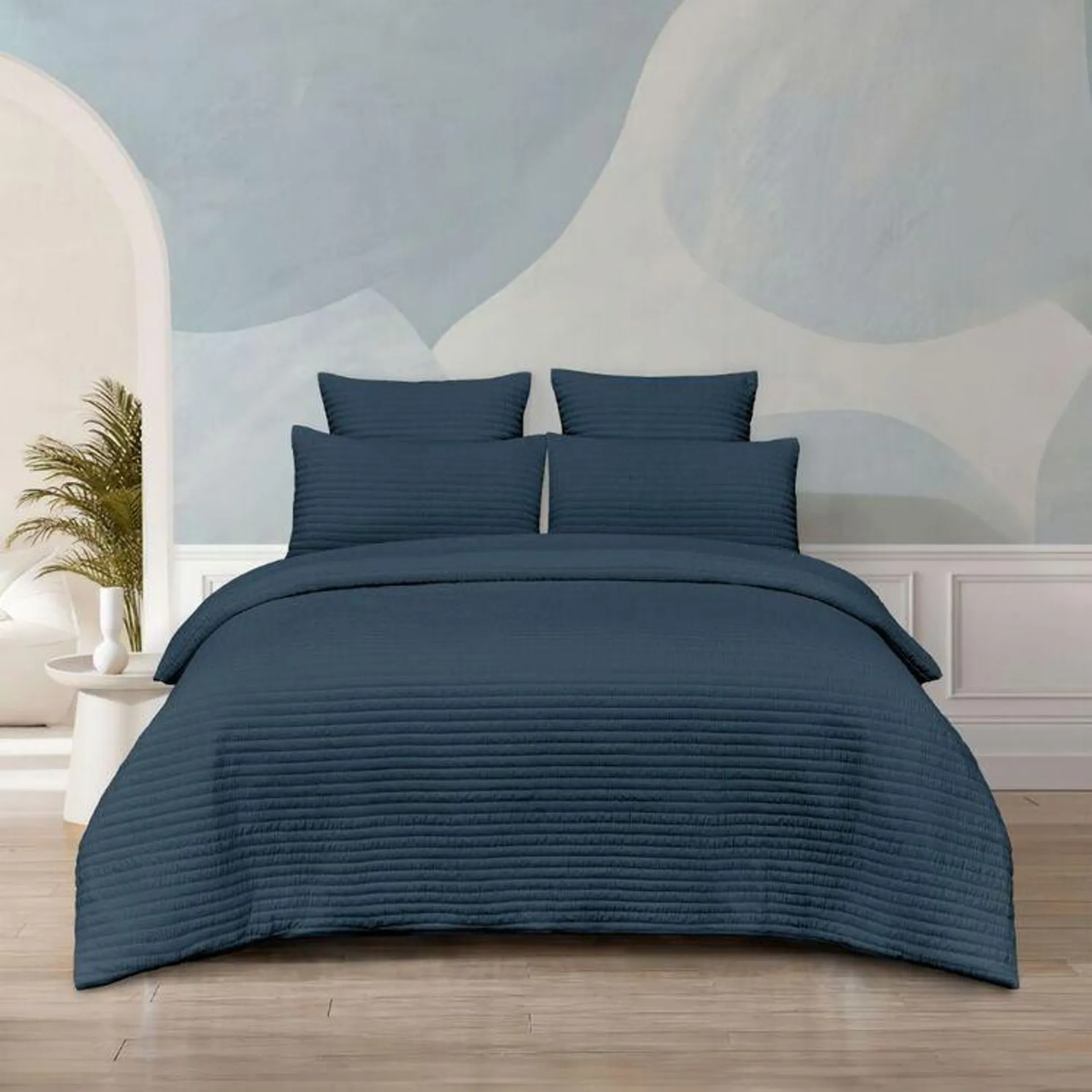 KOO Bethany Quilted Quilt Cover Set Navy