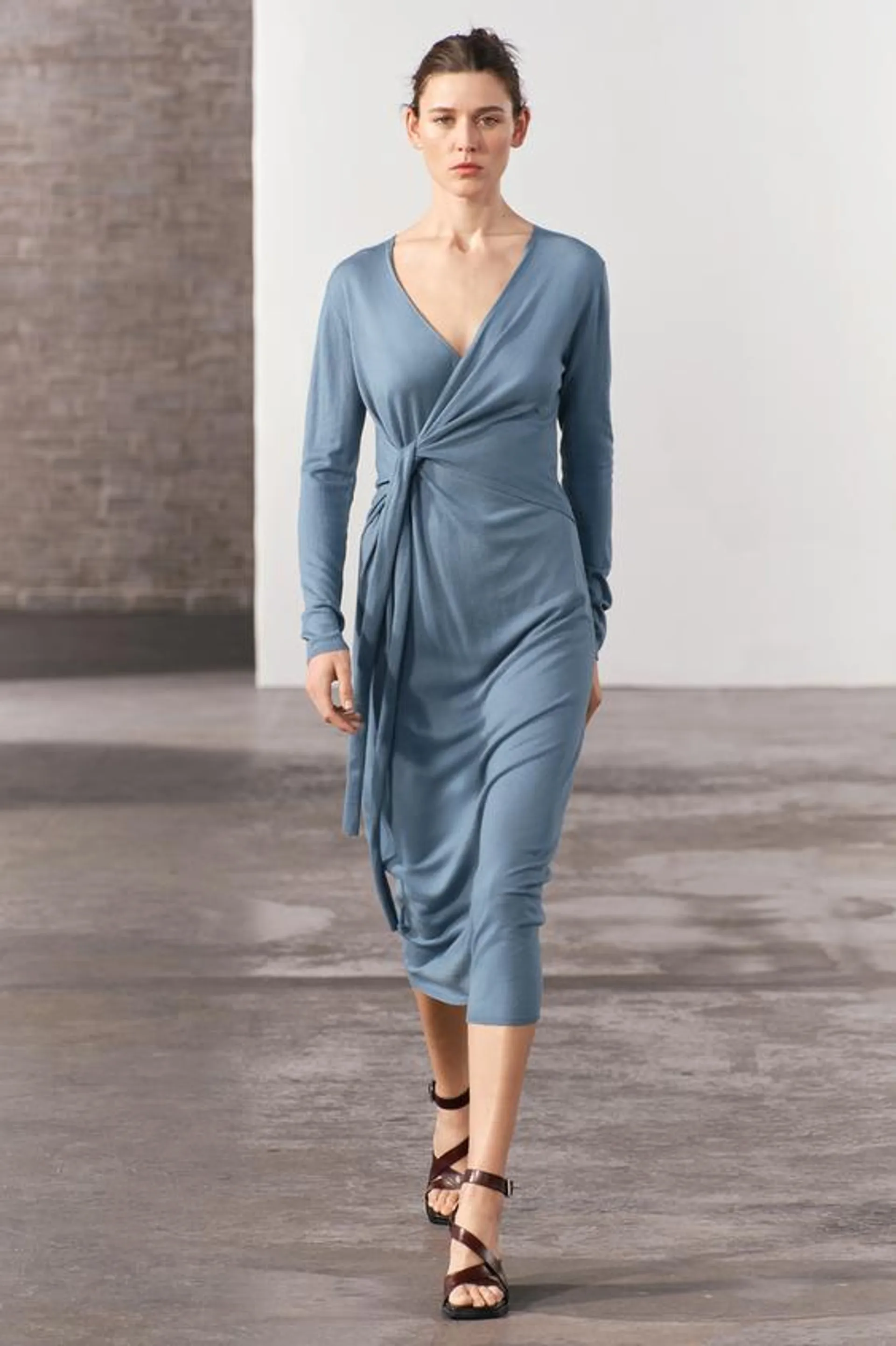 KNIT WRAP DRESS