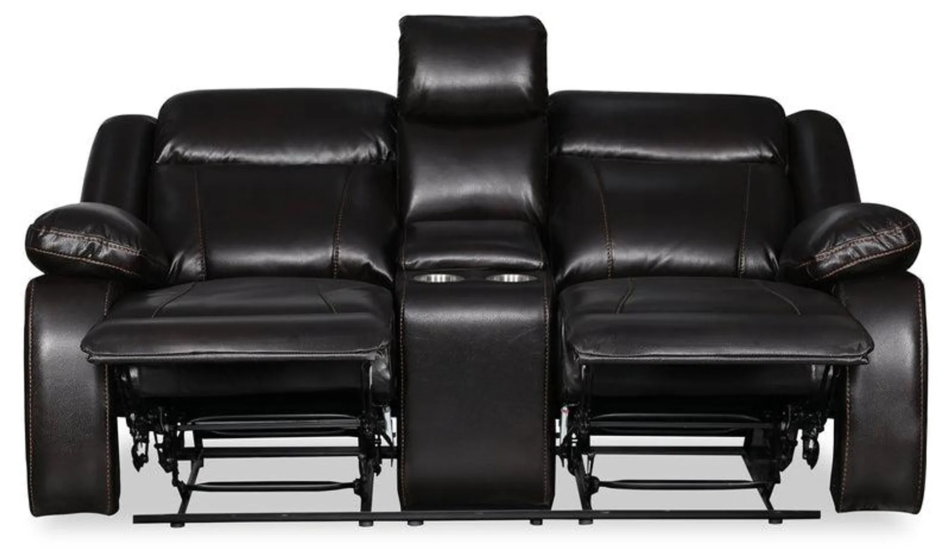 Nolan Leath-Aire Reclining Loveseat - Blackberry