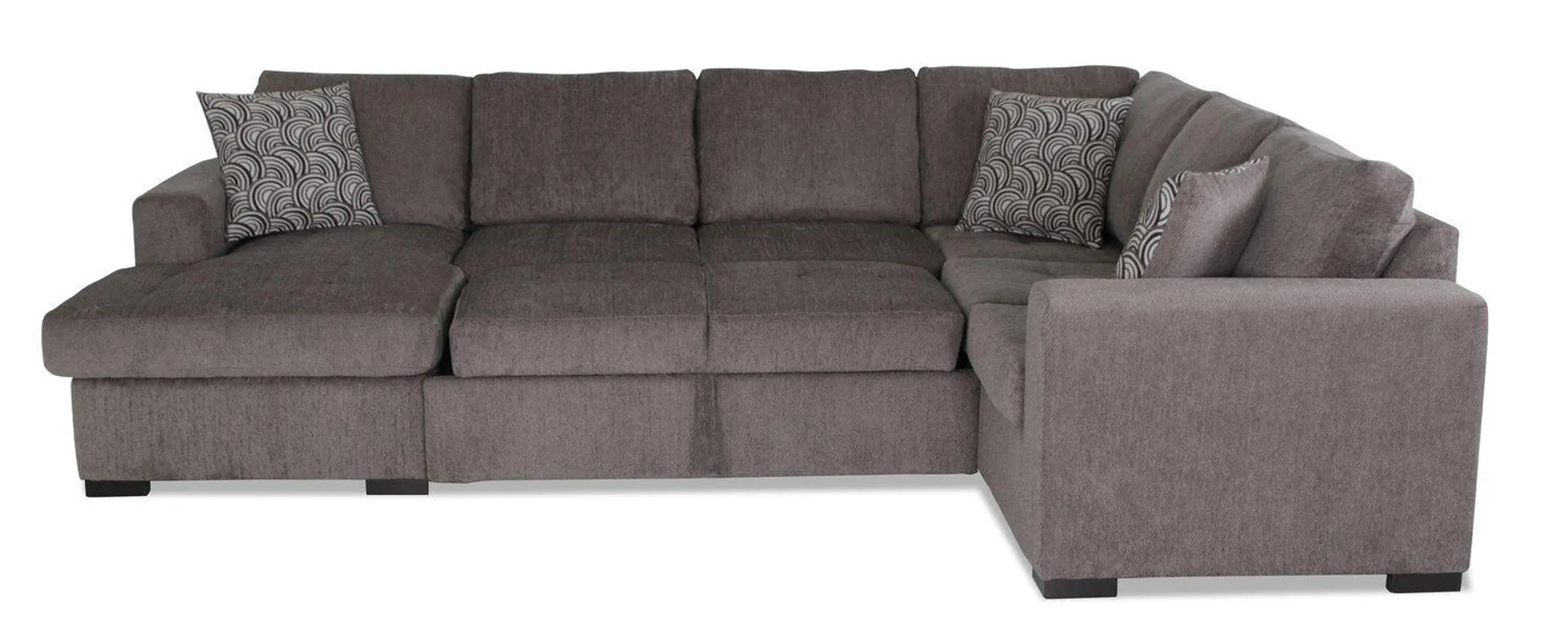 Legend 3-Piece Left-Facing Chenille Sleeper Sectional Sofa - Pewter