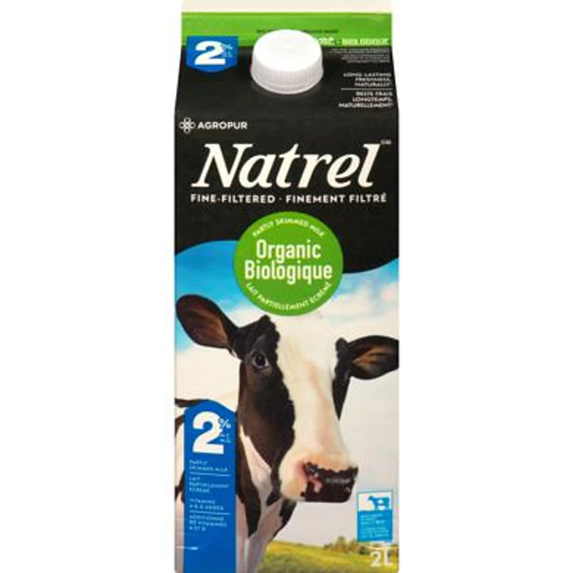 Lait biologique finement filtré 2 % Natrel