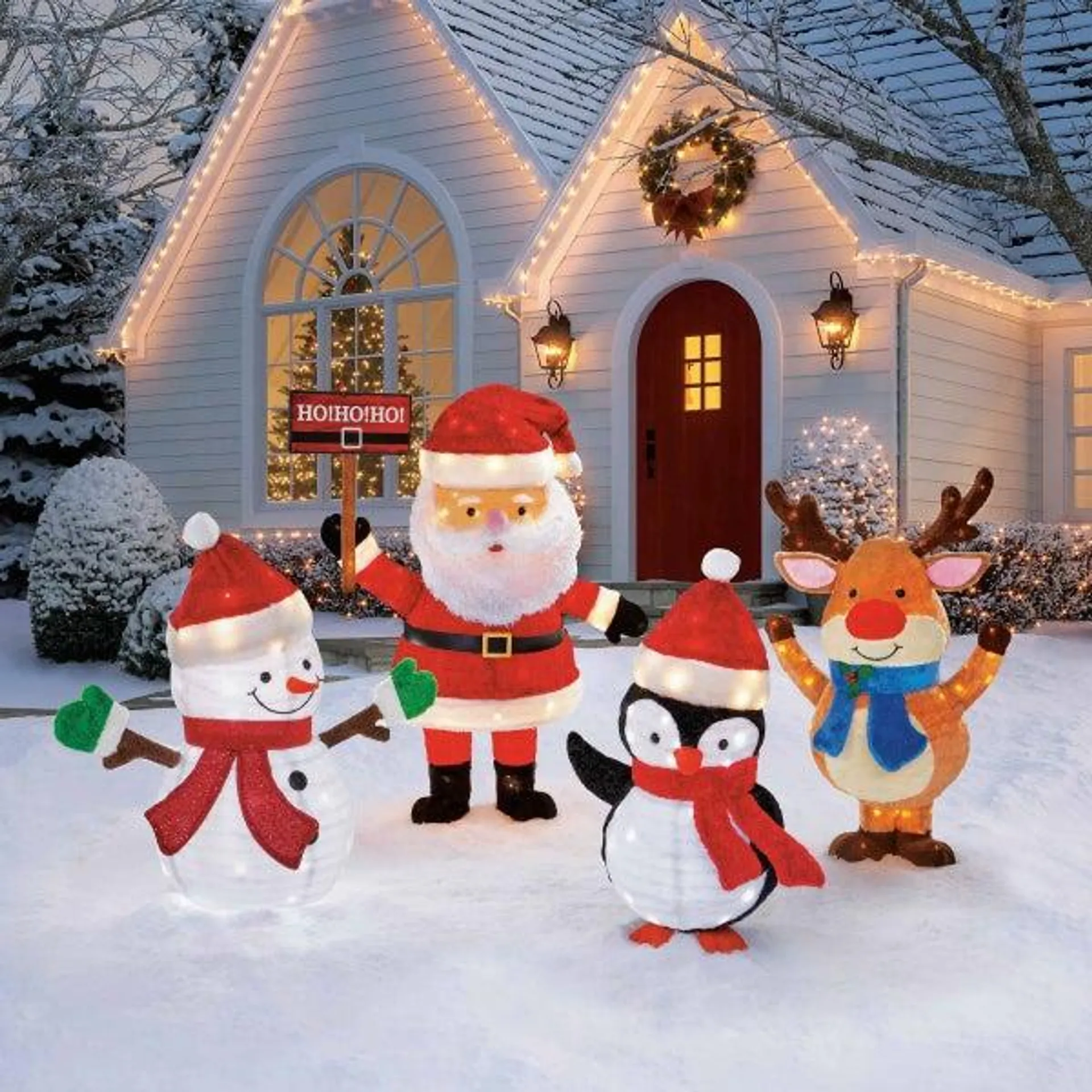 Christmas Santa and Friends with LED Lights