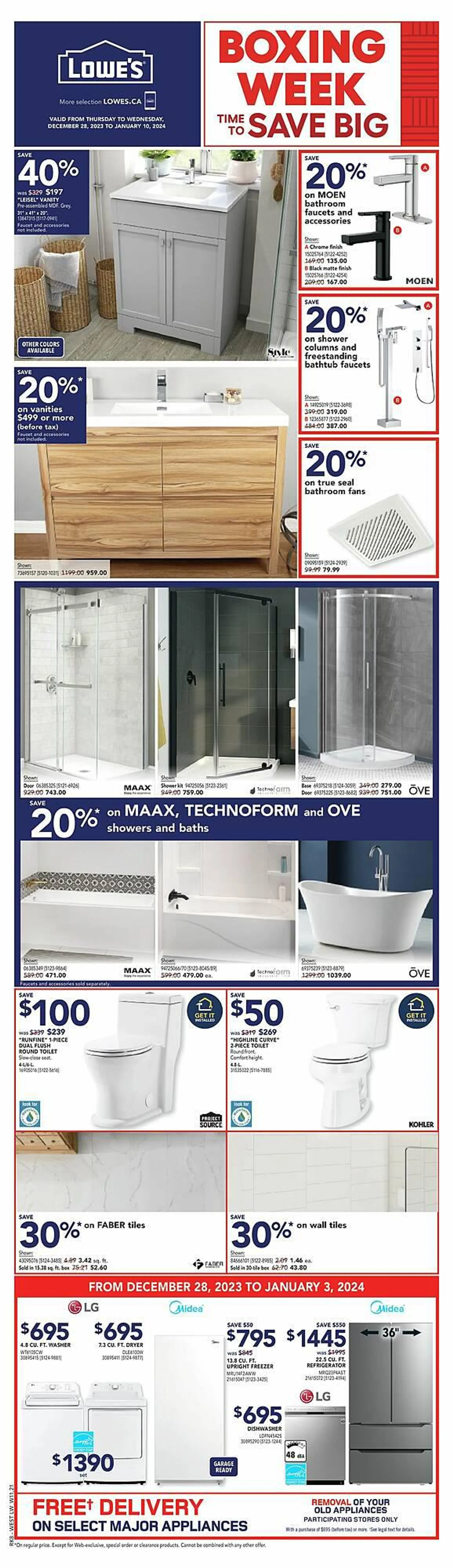 Lowe's flyer from December 28 to January 4 2024 - flyer page 1