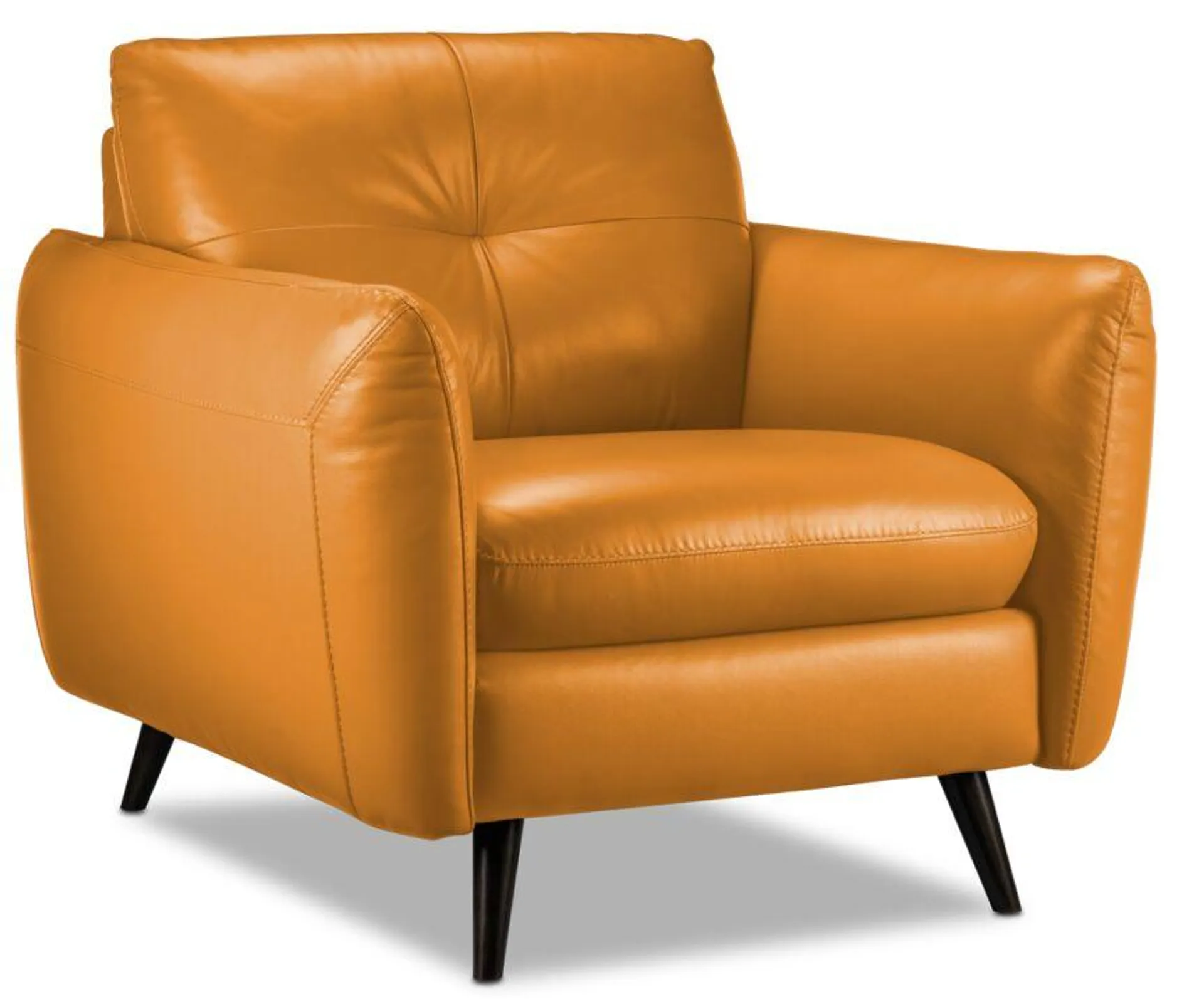 Carlino Leather Chair - Honey Yellow