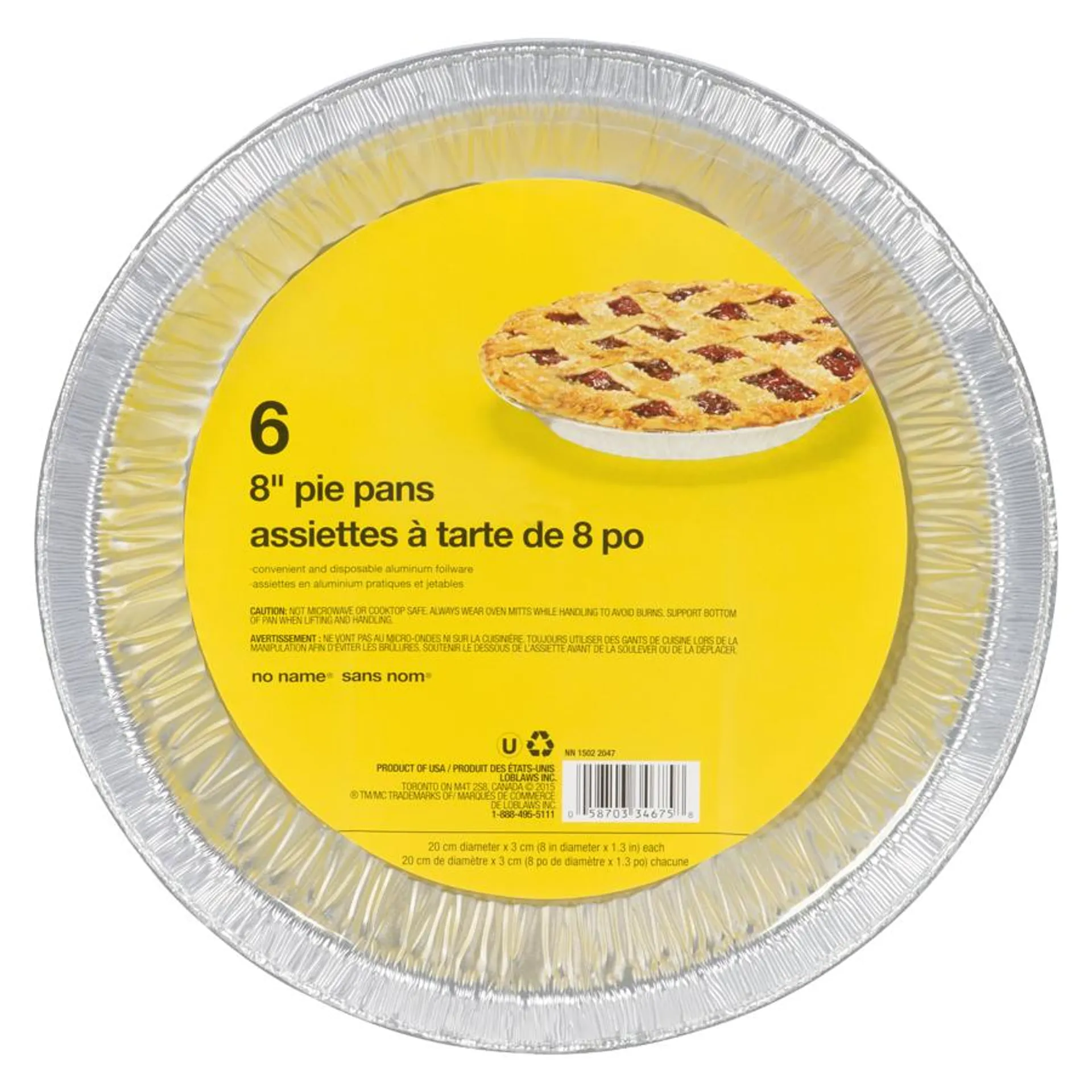 Pie Plates, 8"