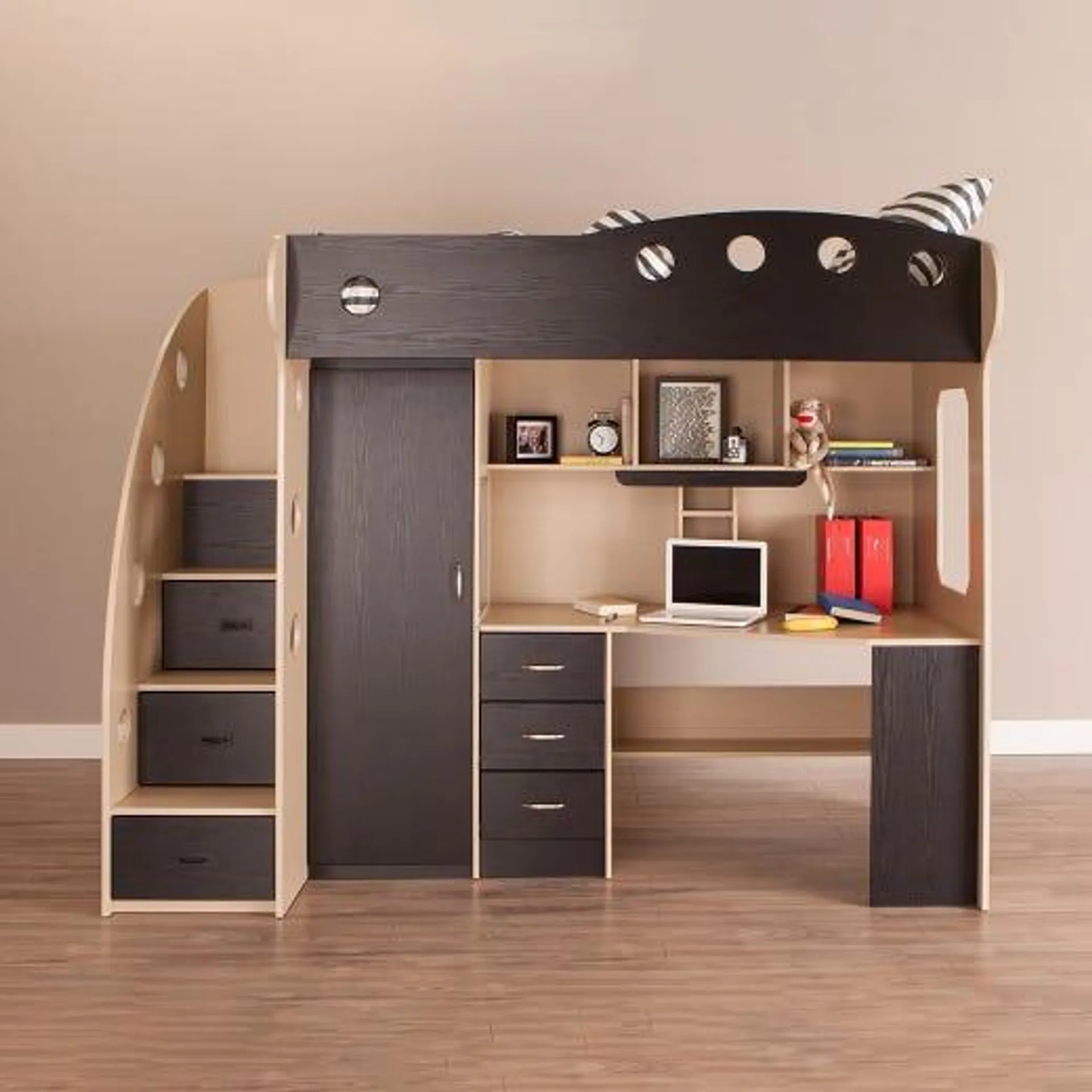 Loft Bed With Desk And Storage (Twin)