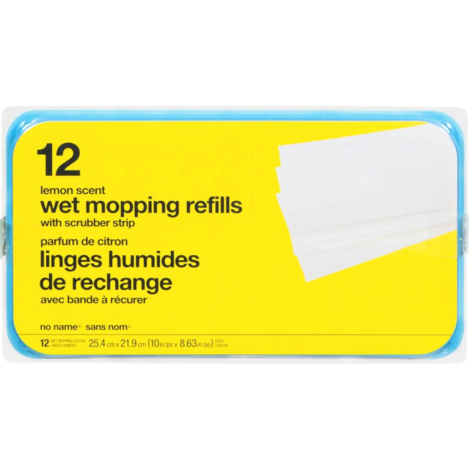 Lemon Scented Wet Mop Refills With Scrubber Strip