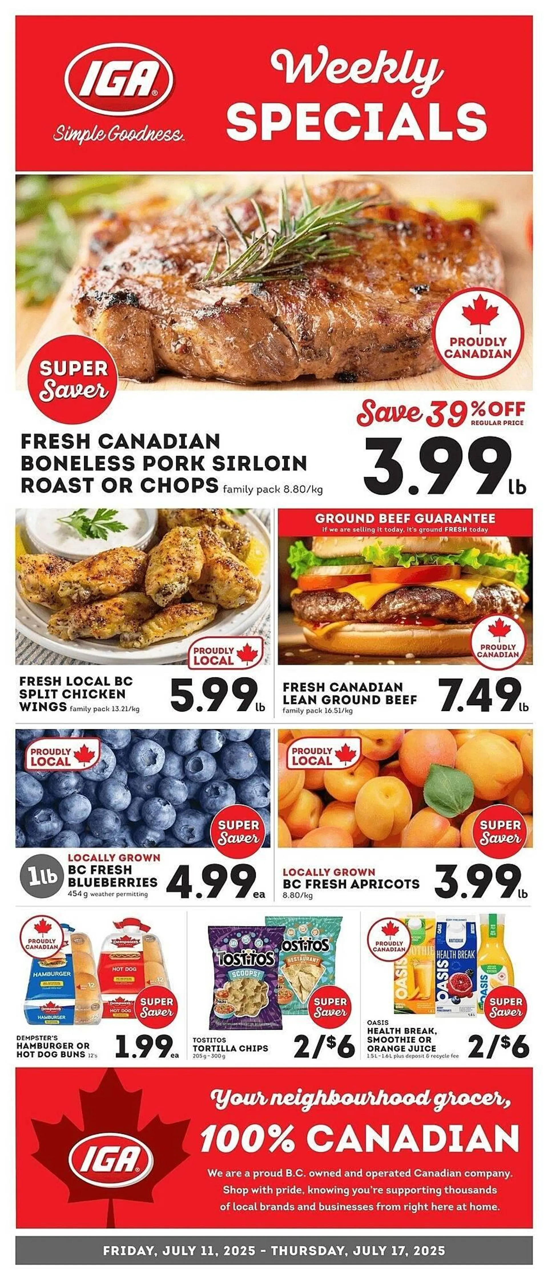 IGA flyer from July 10 to July 16 2025 - flyer page 1