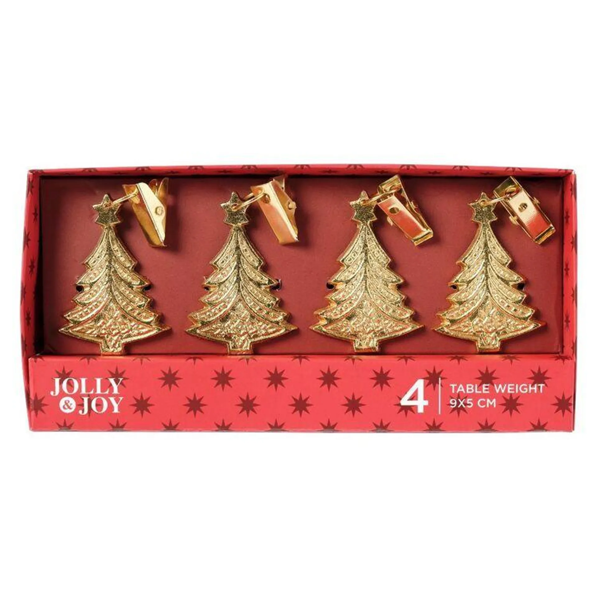 Jolly & Joy Christmas Tree Table Weight 4 Pack Gold