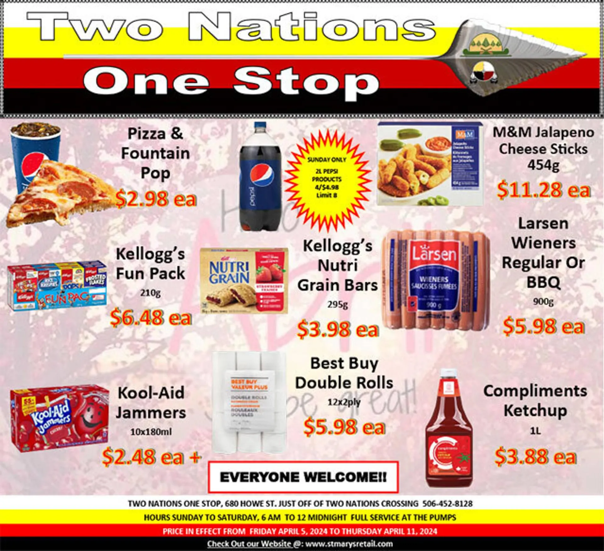 Two Nations One Stop flyer from April 3 to April 11 2024 - flyer page 1