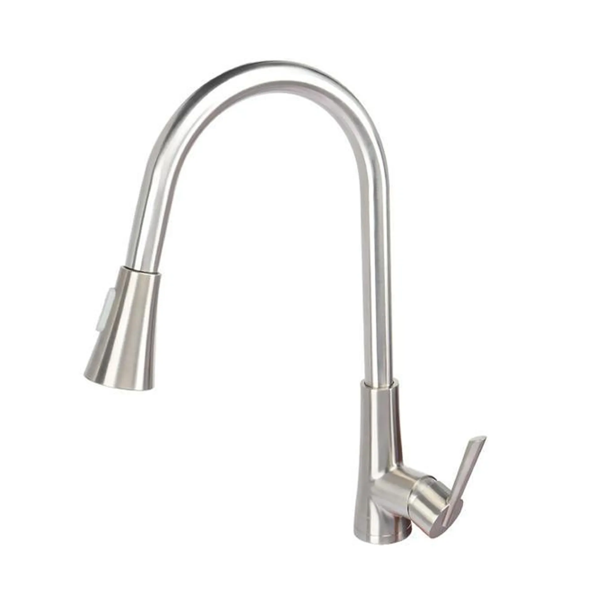 Single-Handle Pull-Down High Arc Sprayer Kitchen Sink Faucet Brushed Nickel - LIVINGbasics®