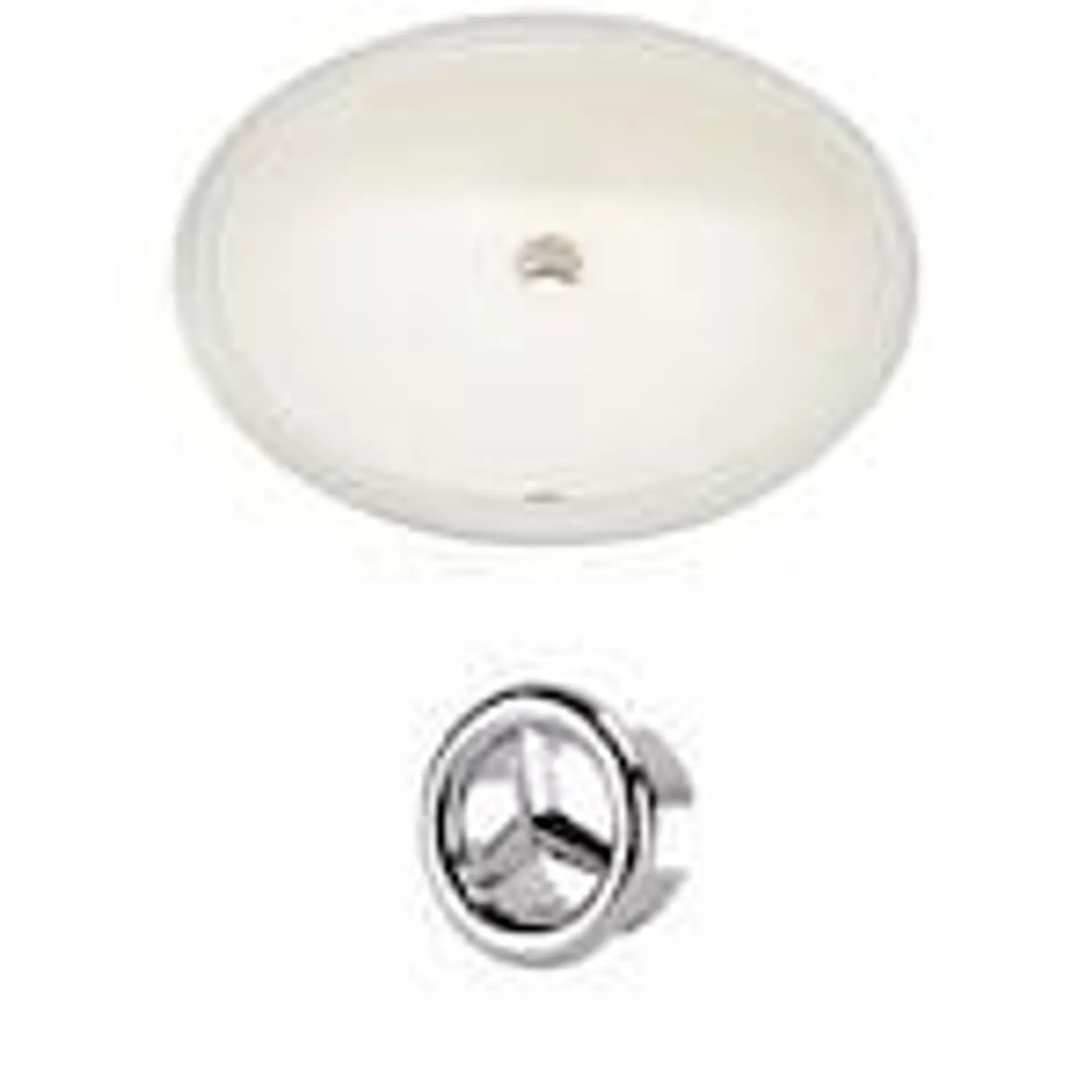 19.75- inch W Oval Undermount Sink Set In Biscuit - Chrome Hardware