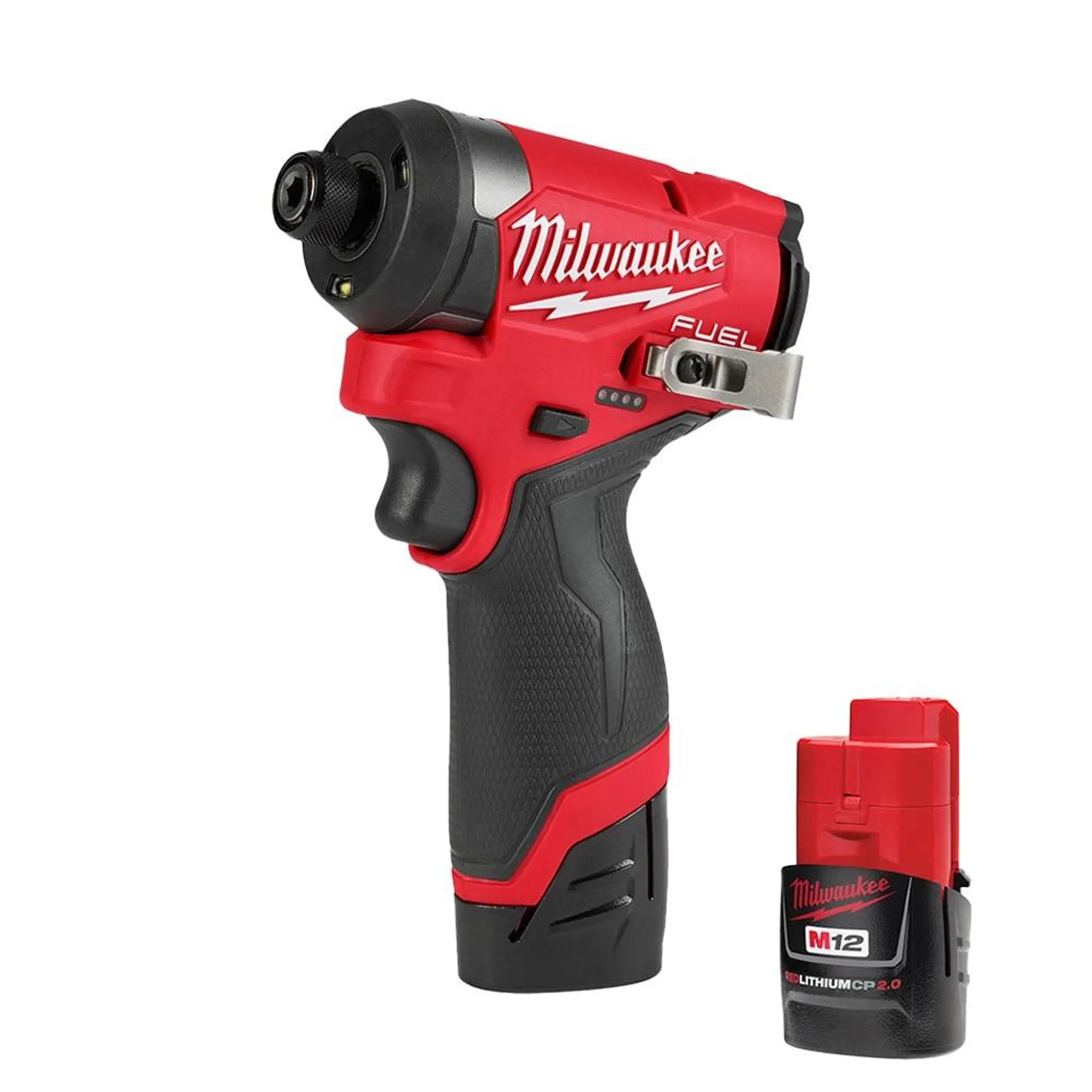 M12 FUEL 12V Li-Ion Brushless Next Generation 1/4 in Hex Impact Driver Kit w/ (2) 2.0Ah Batteries