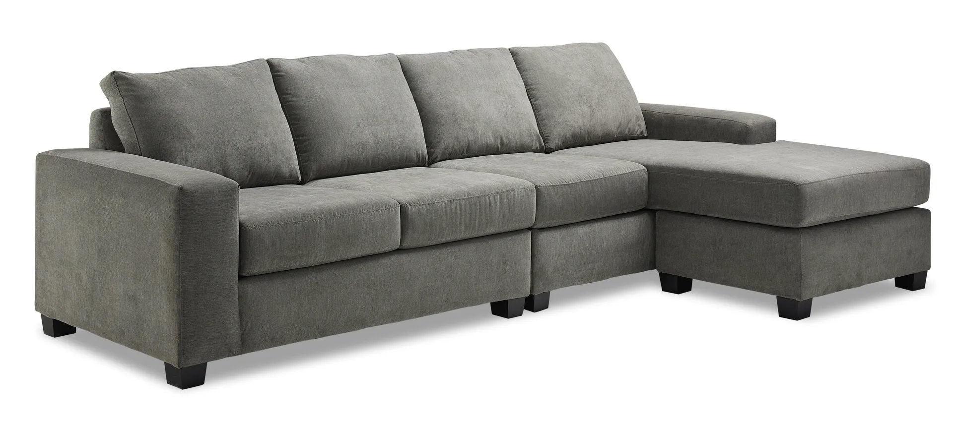 Luna 2-Piece Sectional with Reversible Chaise - Grey