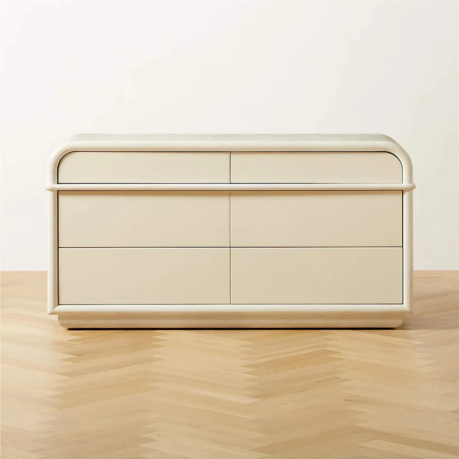 Lobos 6-Drawer White Wood Dresser