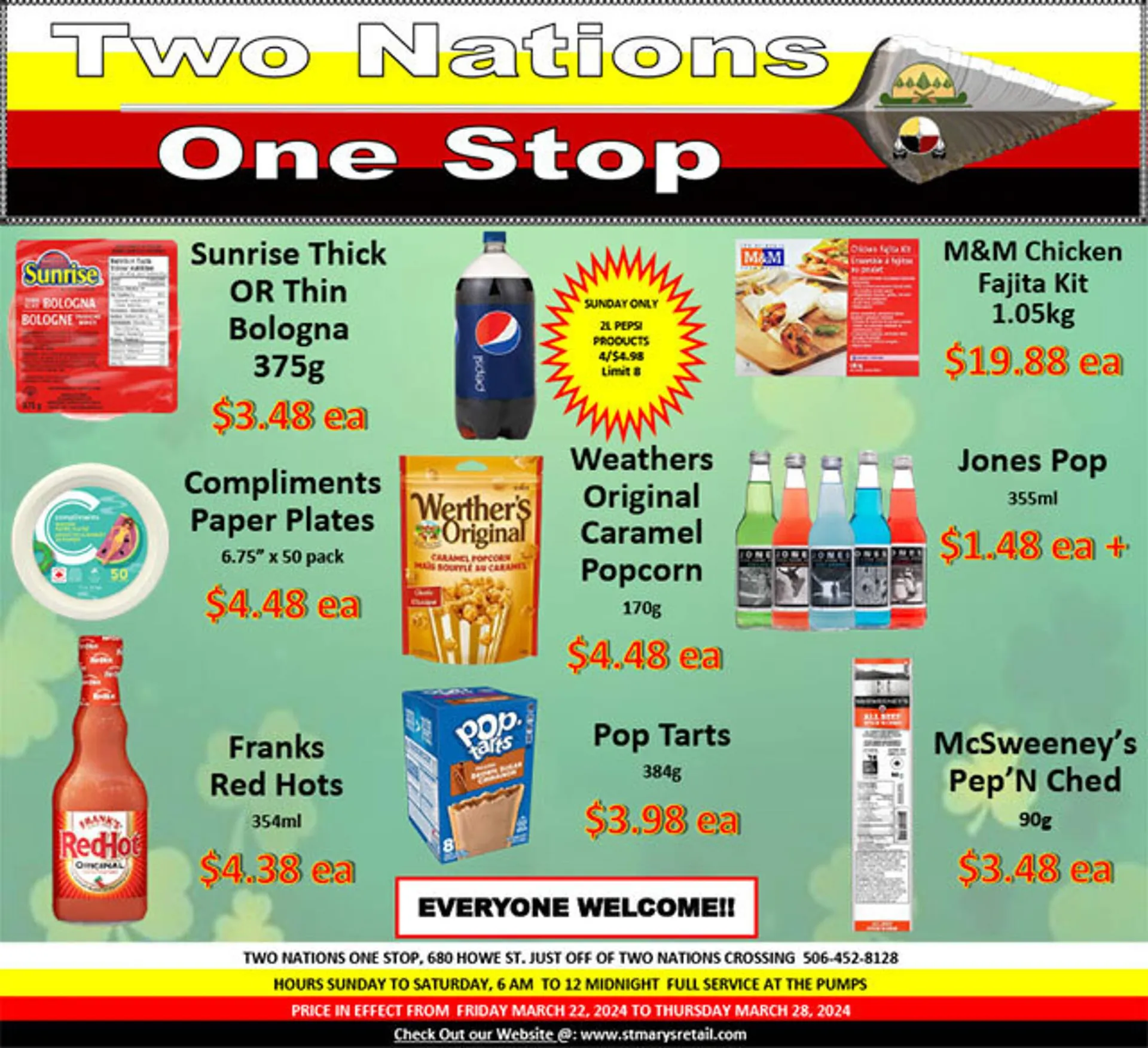 Two Nations One Stop flyer from March 22 to March 28 2024 - flyer page 1