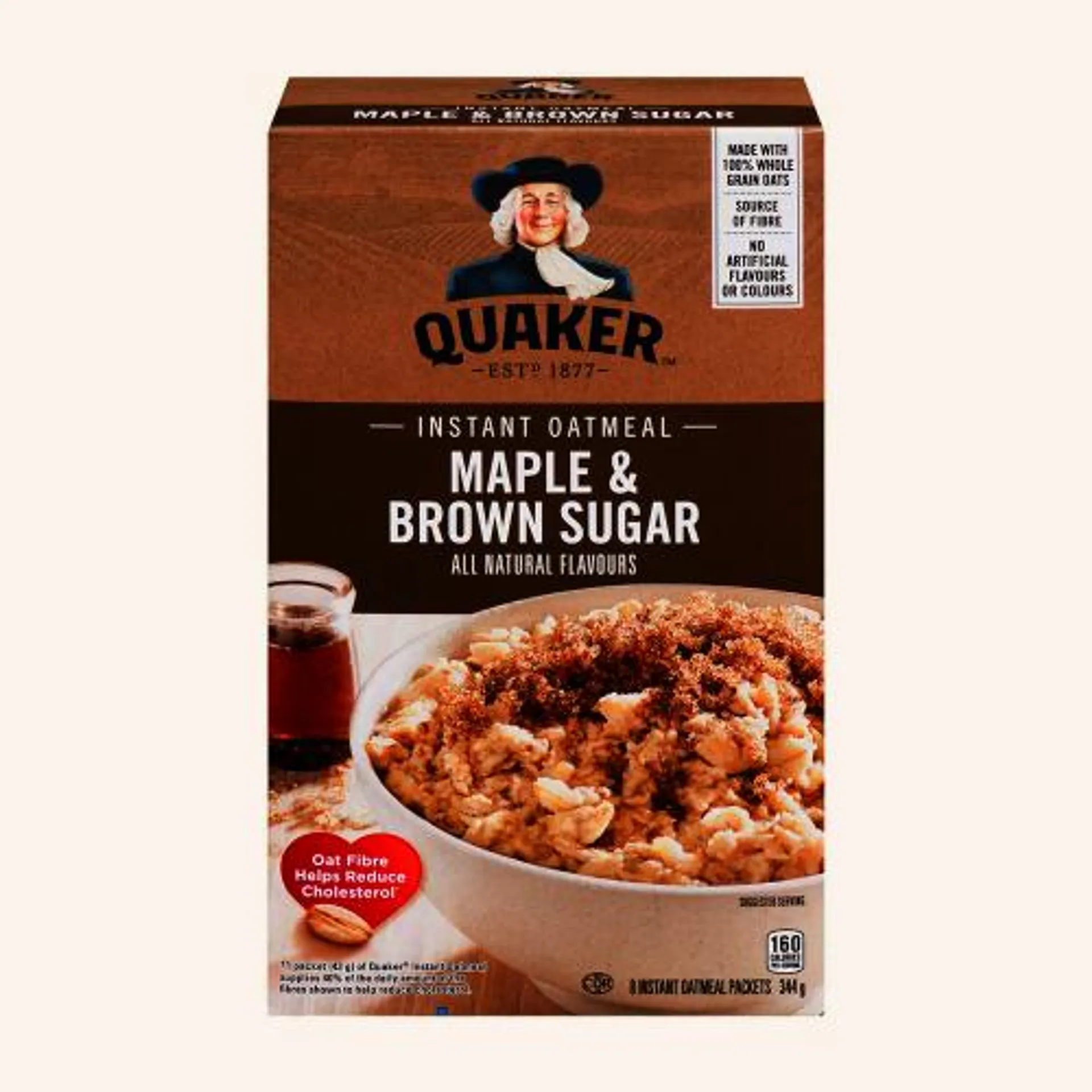 Quaker Maple & Brown Sugar Instant Oatmeal, 344 g