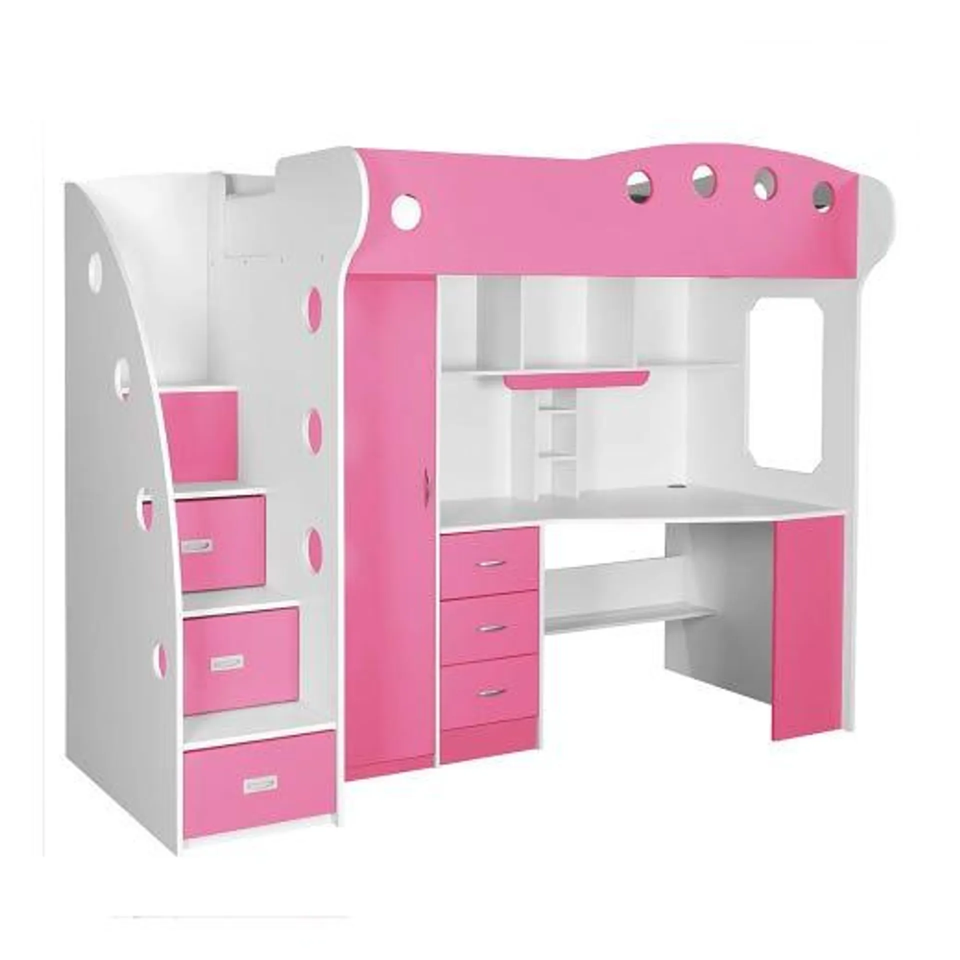 Loft Bed With Desk And Storage (Twin)