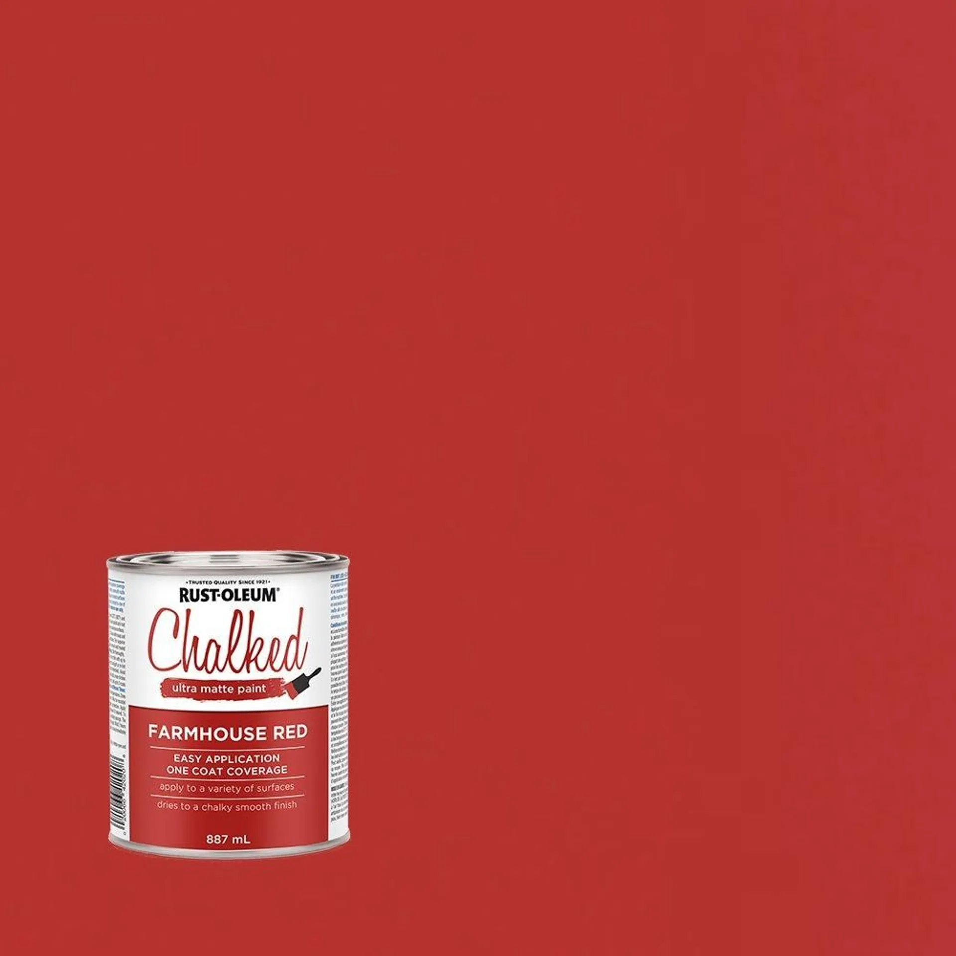 Chalked Ultra Matte Paint in Farmhouse Red, 887 mL