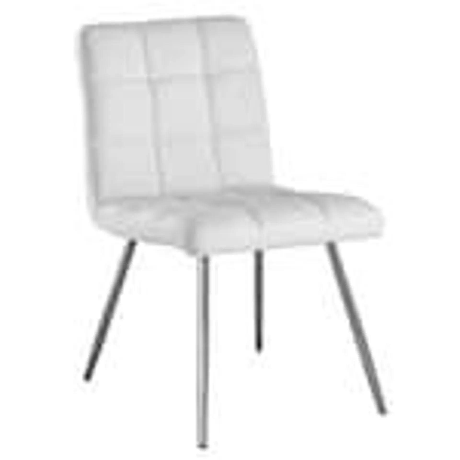 Dining Chair, Set Of 2, Side, Upholstered, Kitchen, Dining Room, Pu Leather Look, White, Chrome