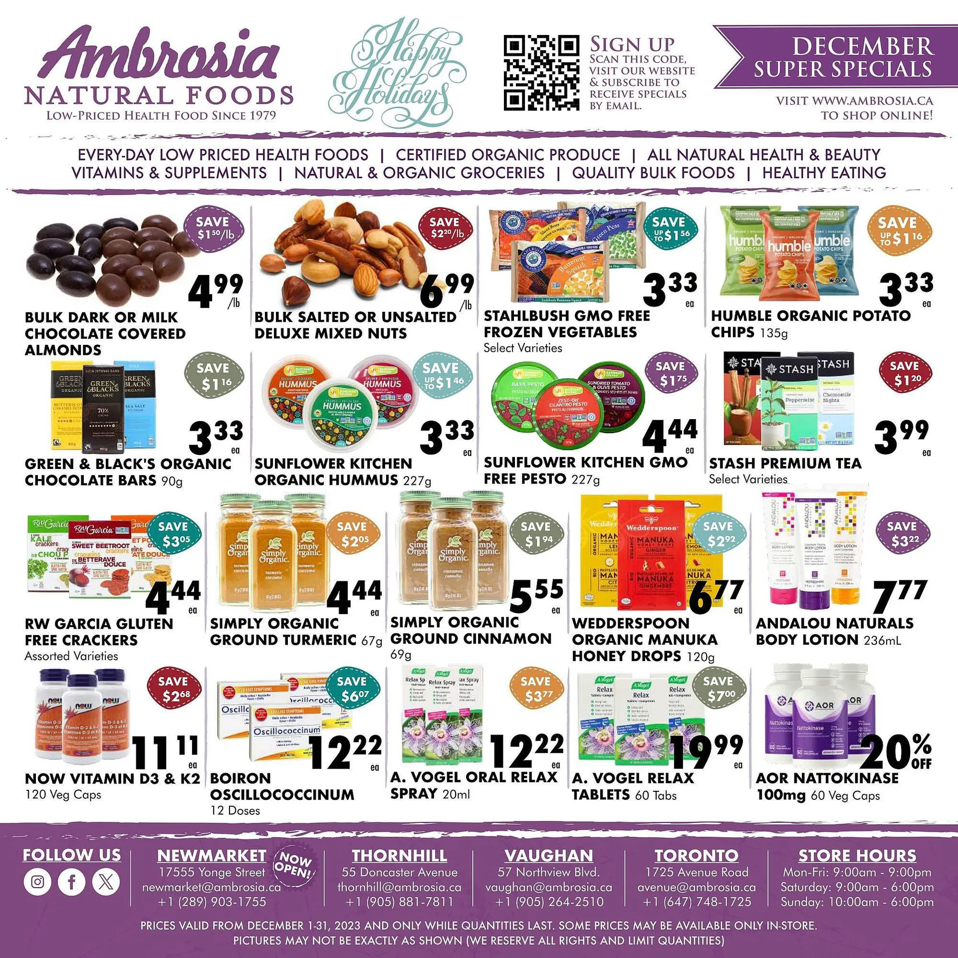 Ambrosia Natural Foods flyer