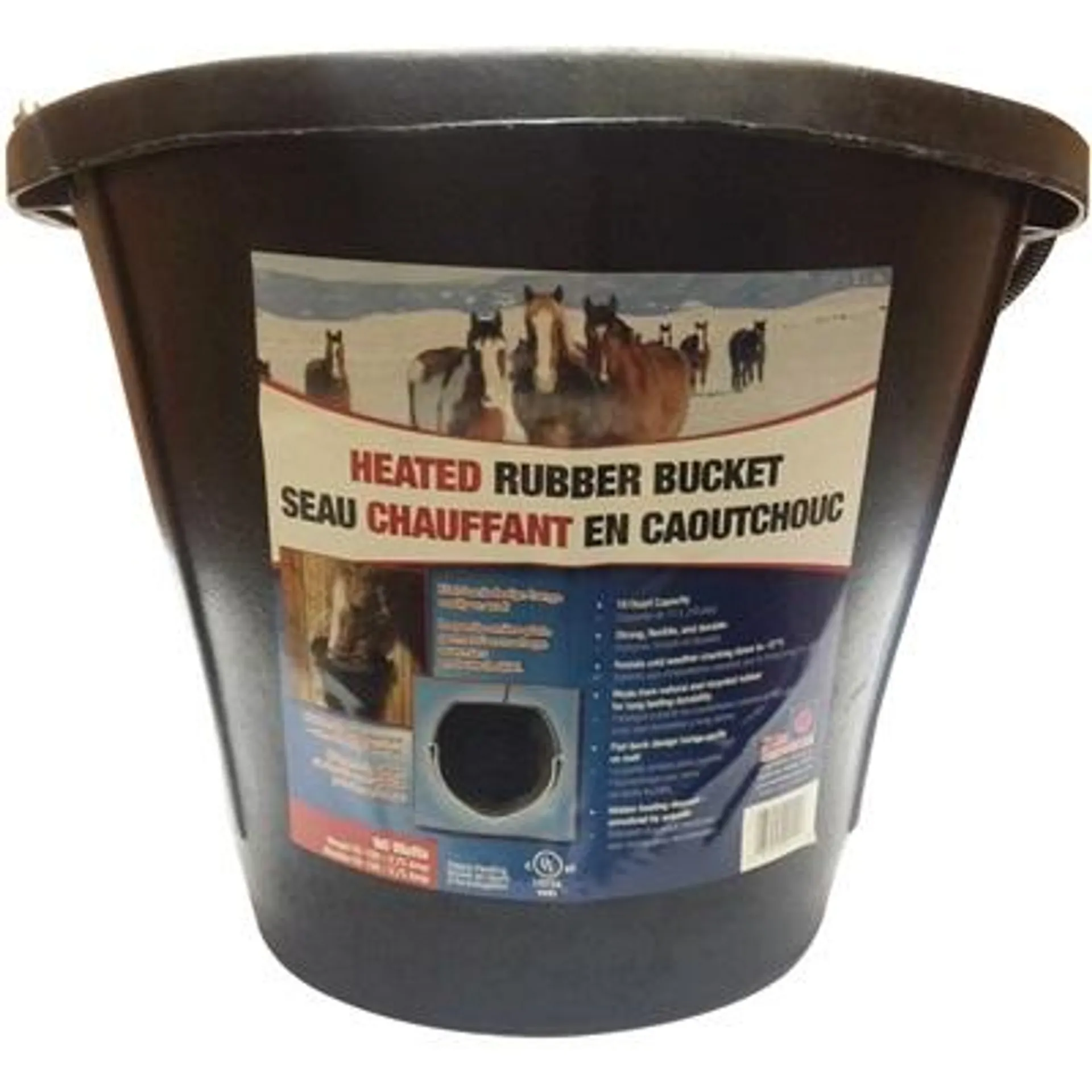 18 Quart Heated Flat Back Rubber Bucket