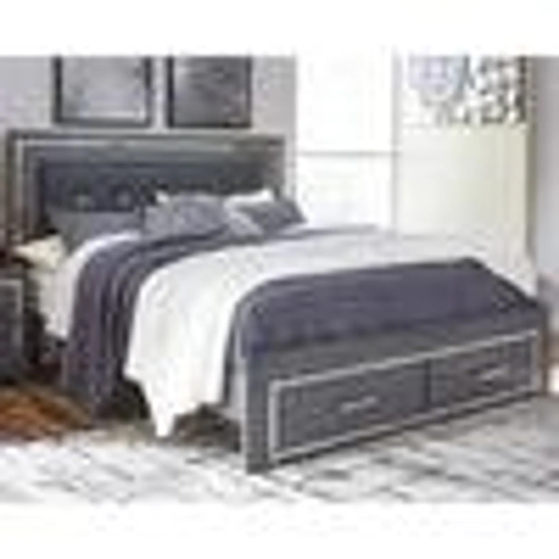 Lodanna 3 Piece King Storage Bed - Gray