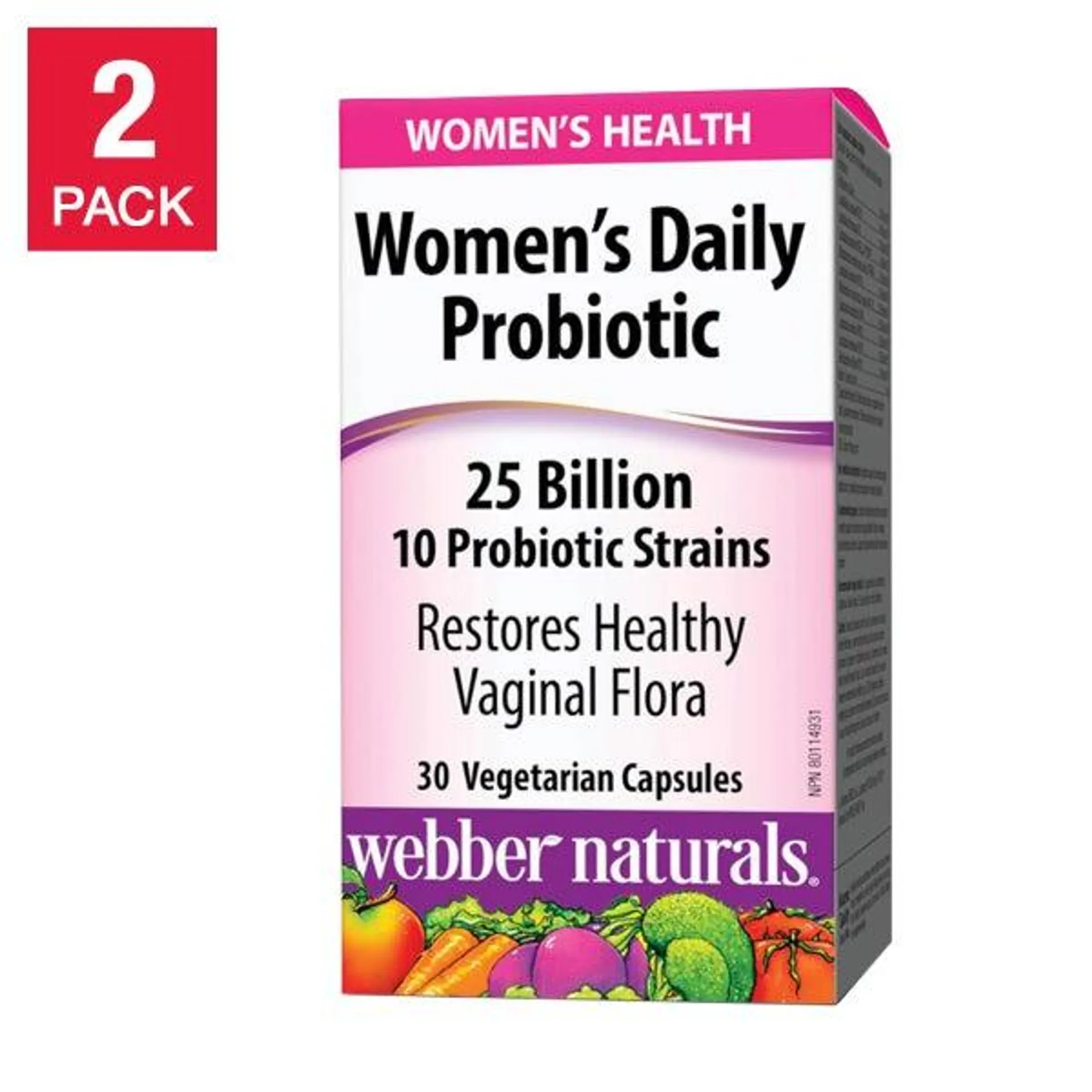 webber naturals Women’s Daily Probiotic 25 Billion CFU 2 x 30 vegetarian capsules