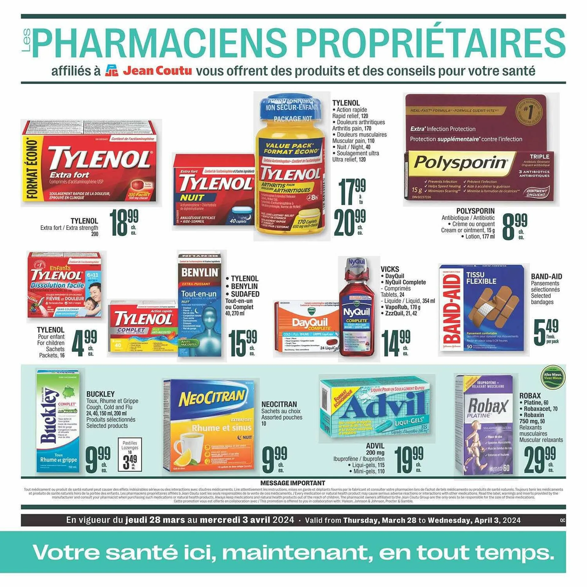 Jean Coutu flyer from March 28 to April 4 2024 - flyer page 1