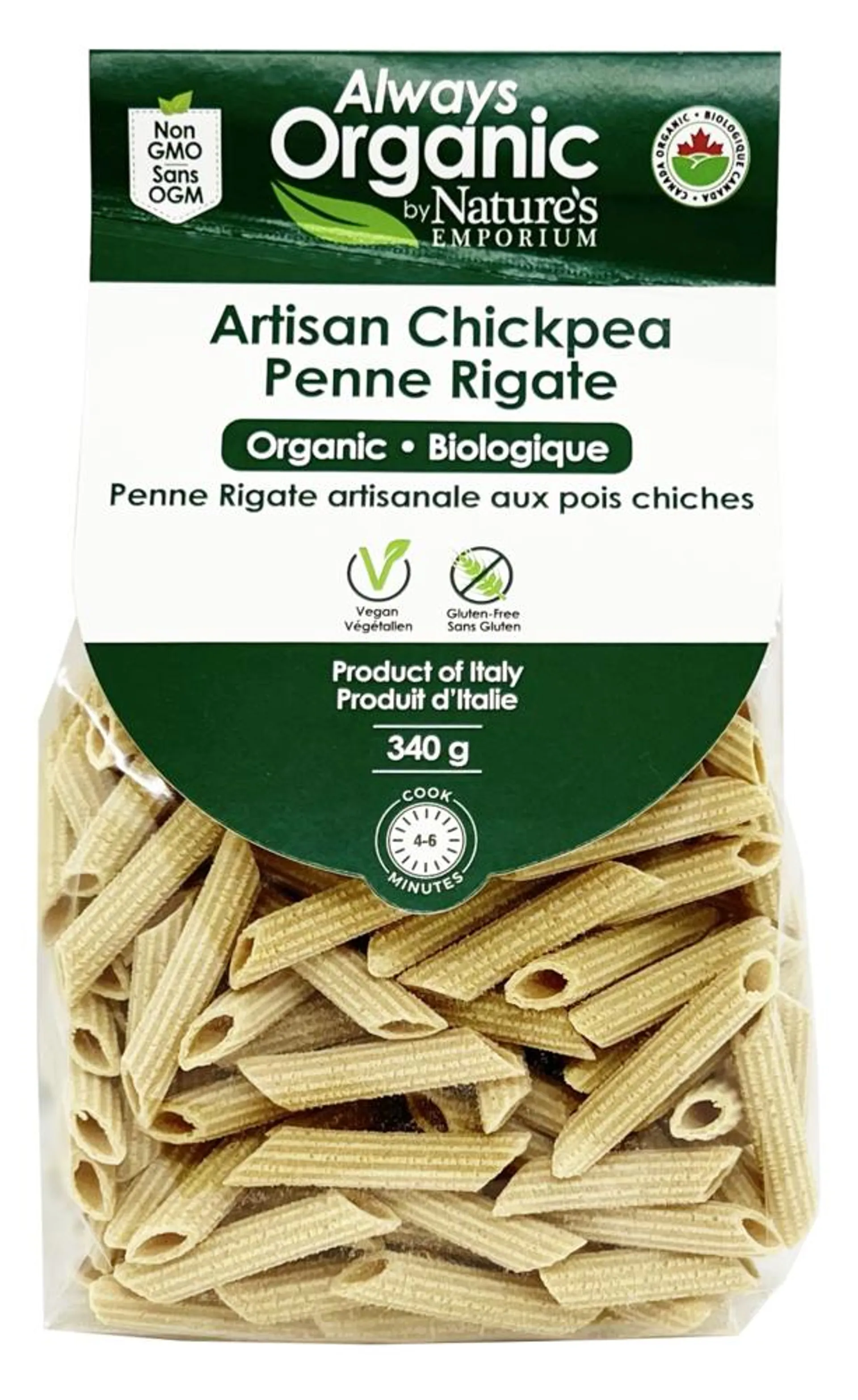 Always Organic Chickpea Penne Rigate GF Org 340g