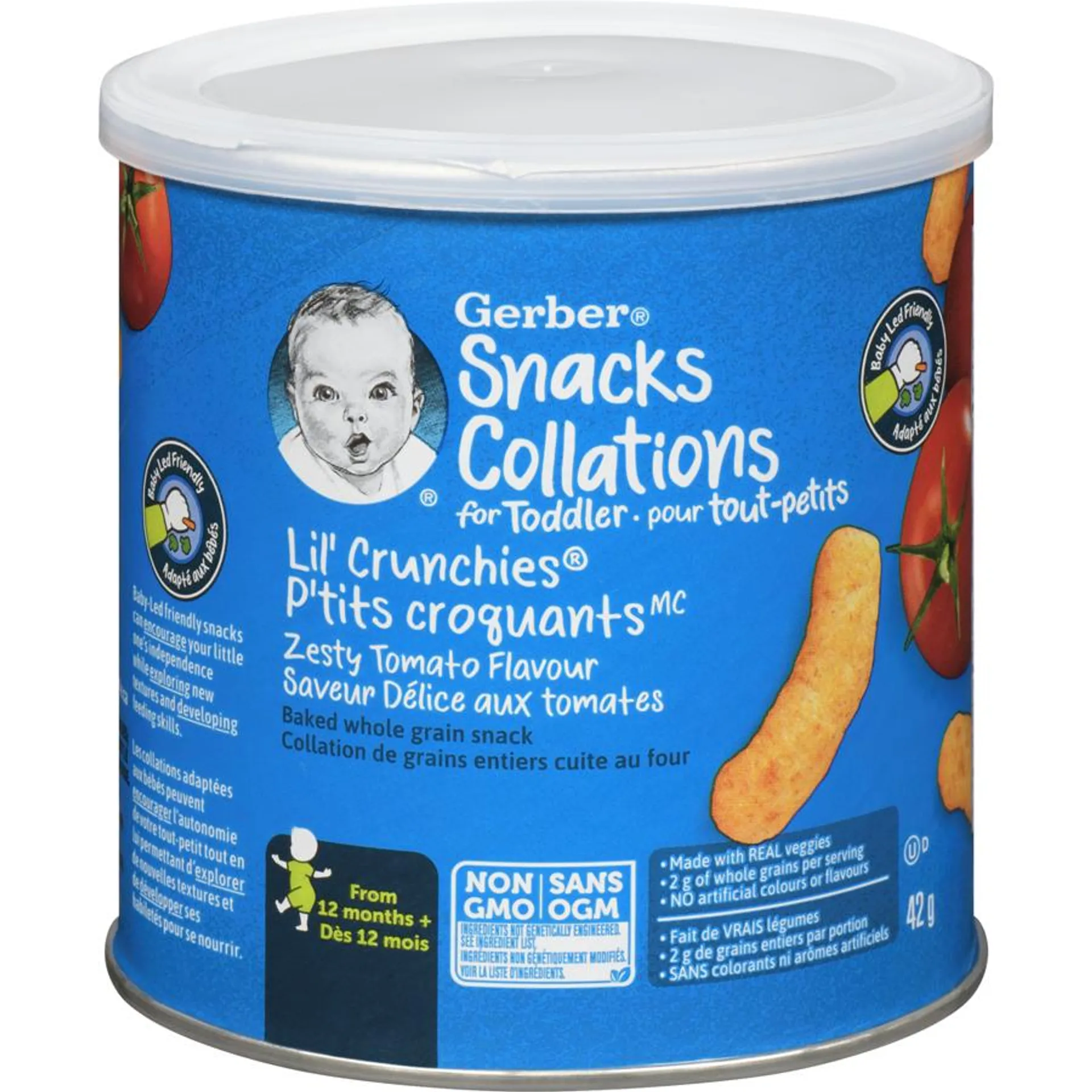 Gerber LIL’ CRUNCHIES, Zesty Tomato, Toddler Snacks