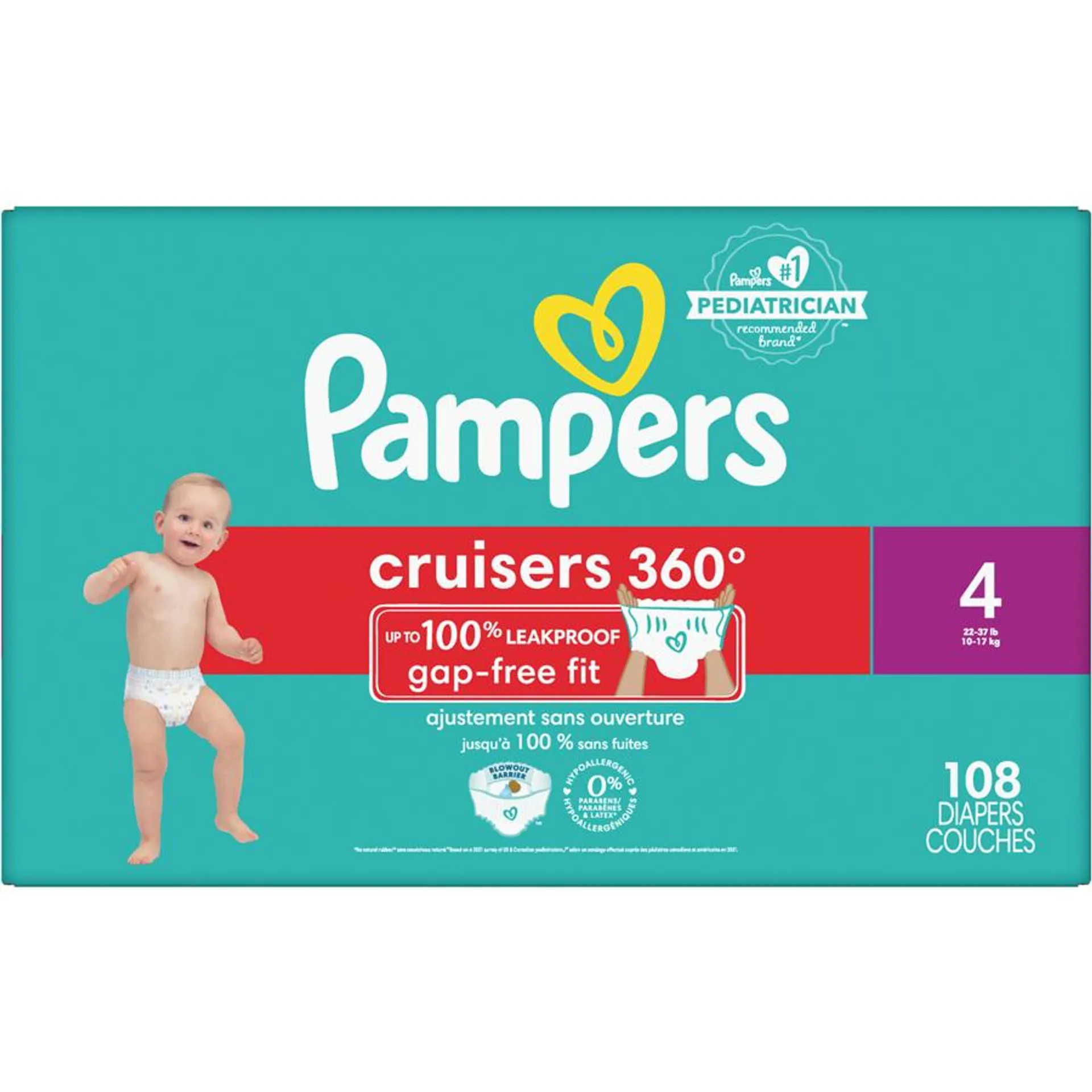 Cruisers 360 Diapers Size 4 108 Count