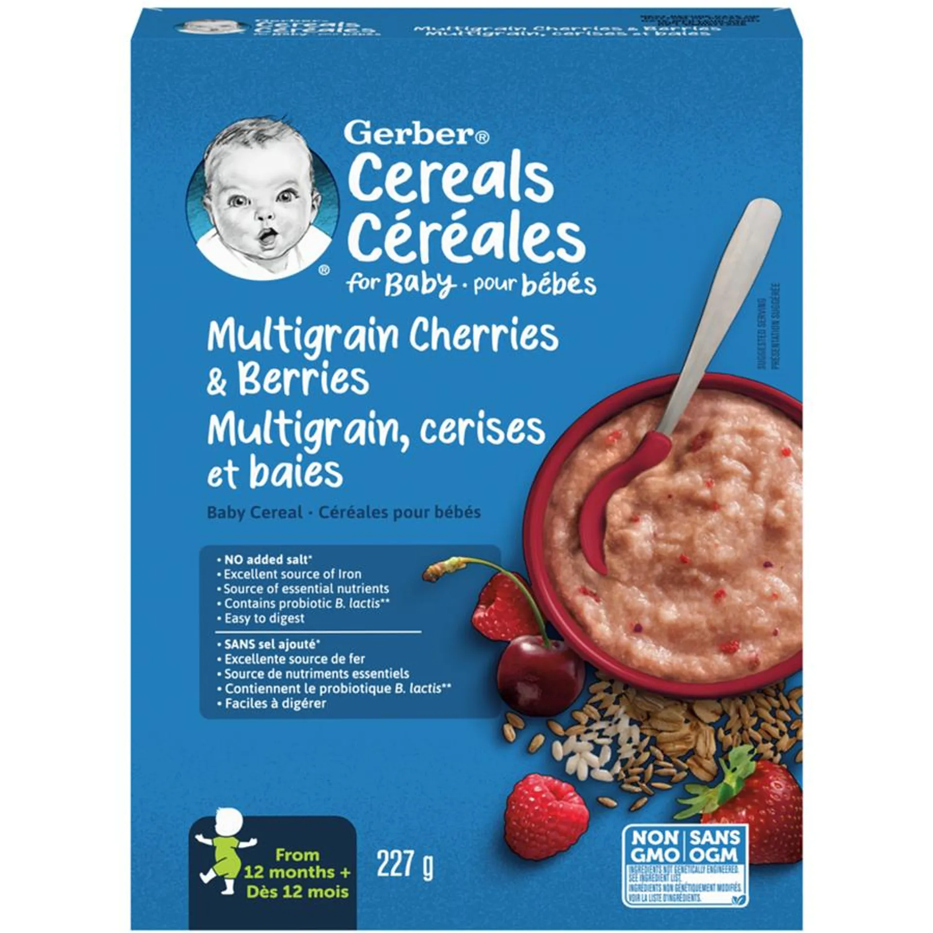 Gerber Stage 4 Multigrain Cherries & Berries Baby Cereal