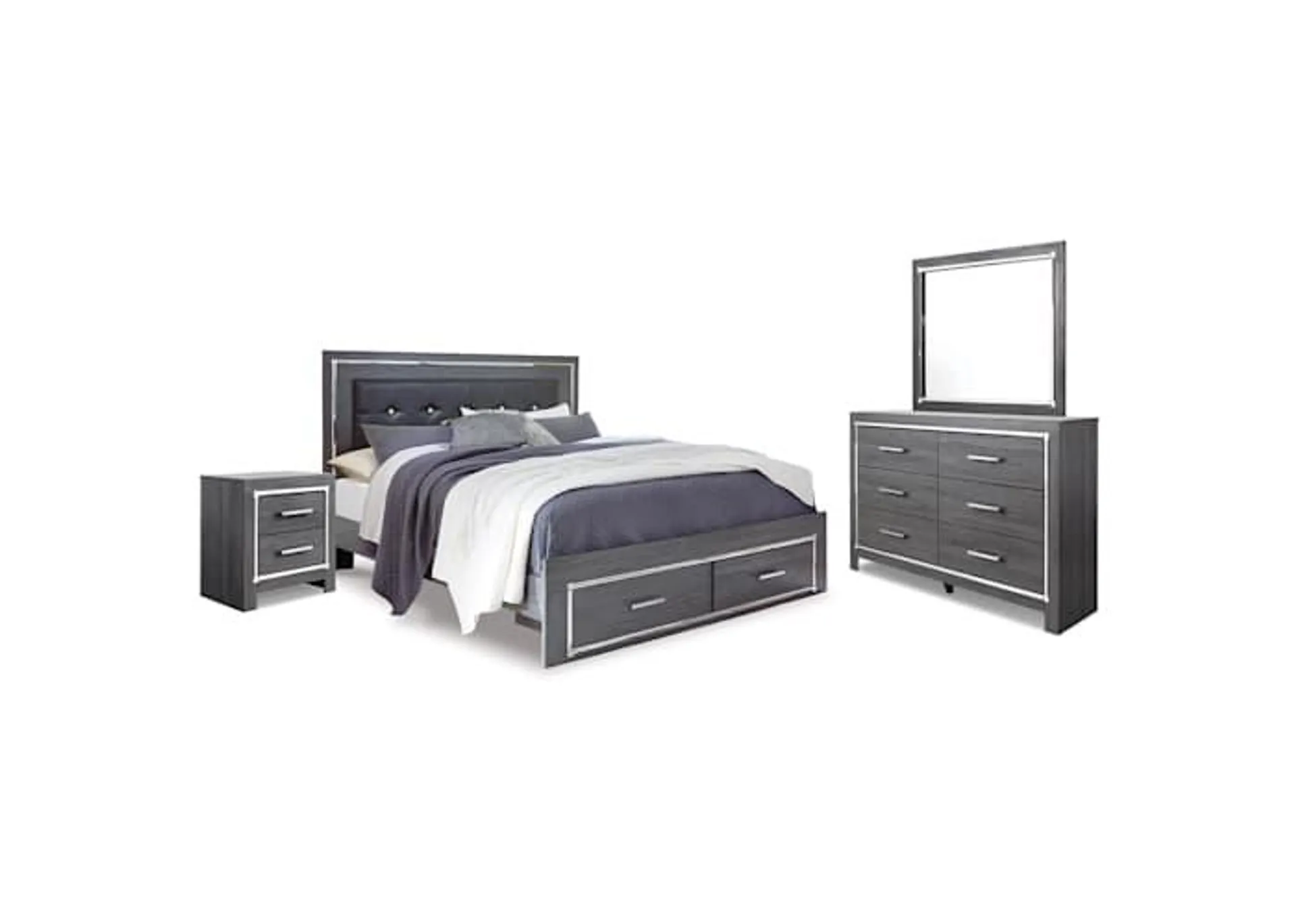 Lodanna 6 Piece King Storage Bedroom - Gray