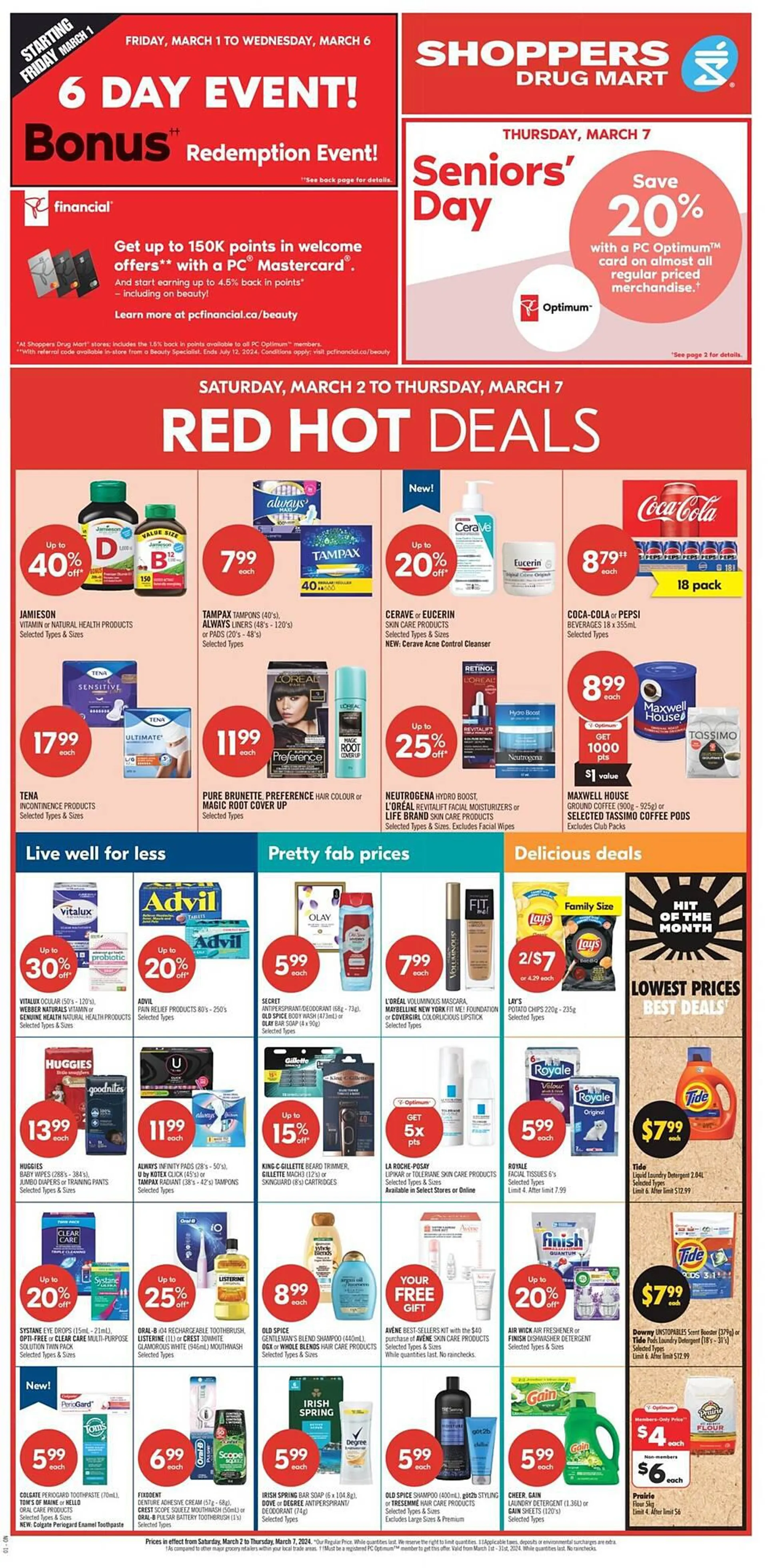 Shoppers Drug Mart flyer from March 2 to March 8 2024 - flyer page 1
