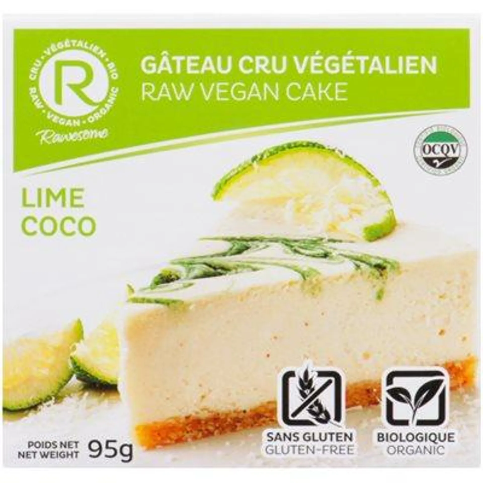 Rawesome Gâteau Cru Végétalien Lime Coco 95 g