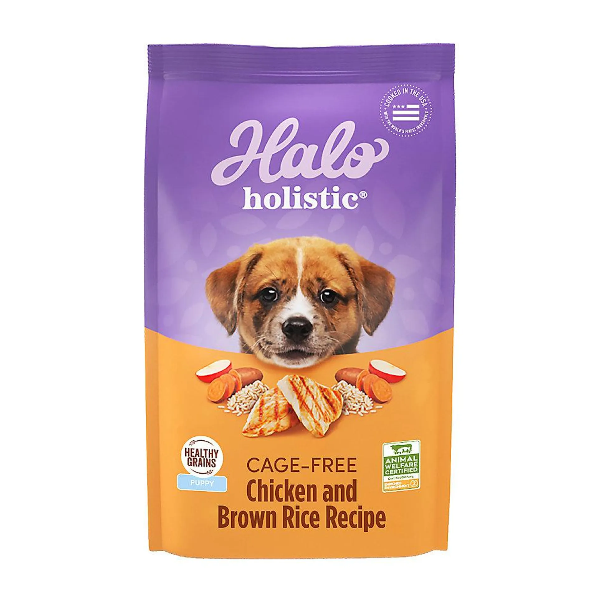 Halo Holistic Dry Dog Puppy Food - Cage-free Chicken & Brown Rice, Digestive Care