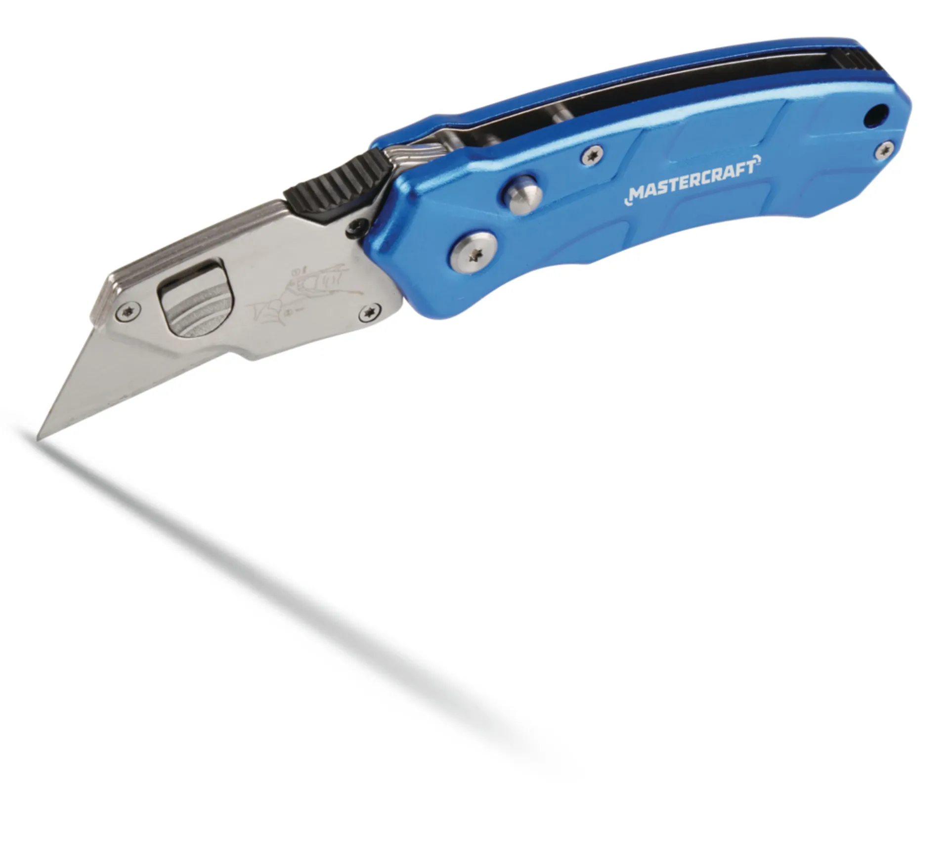 Mastercraft Folding Blade Utility Knife, Blue