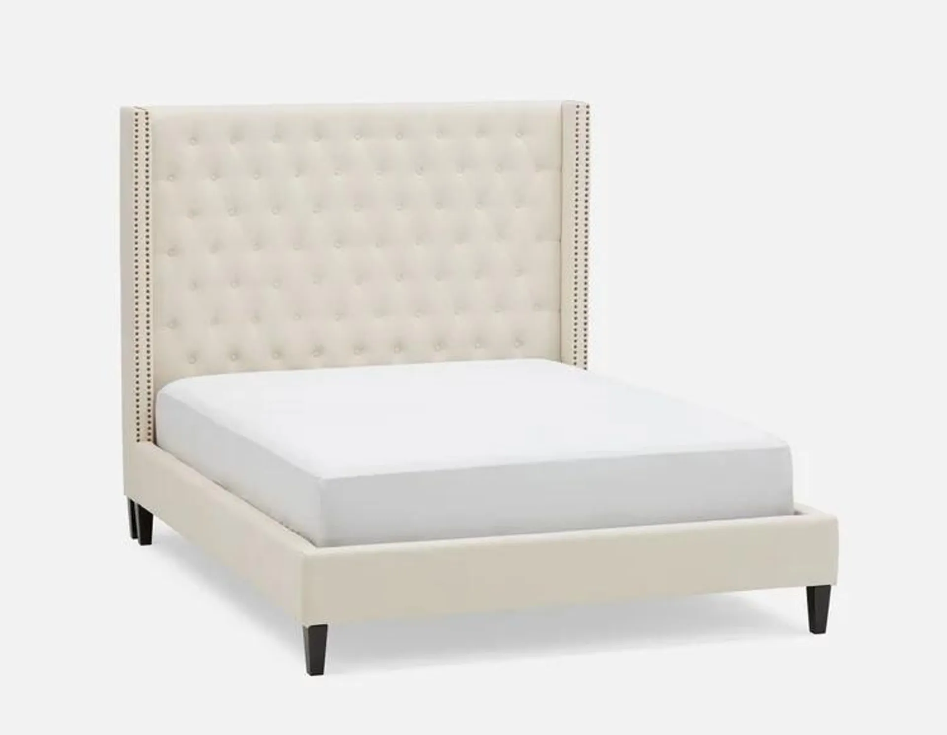 VERSAILLES tufted upholstered wingback queen size bed