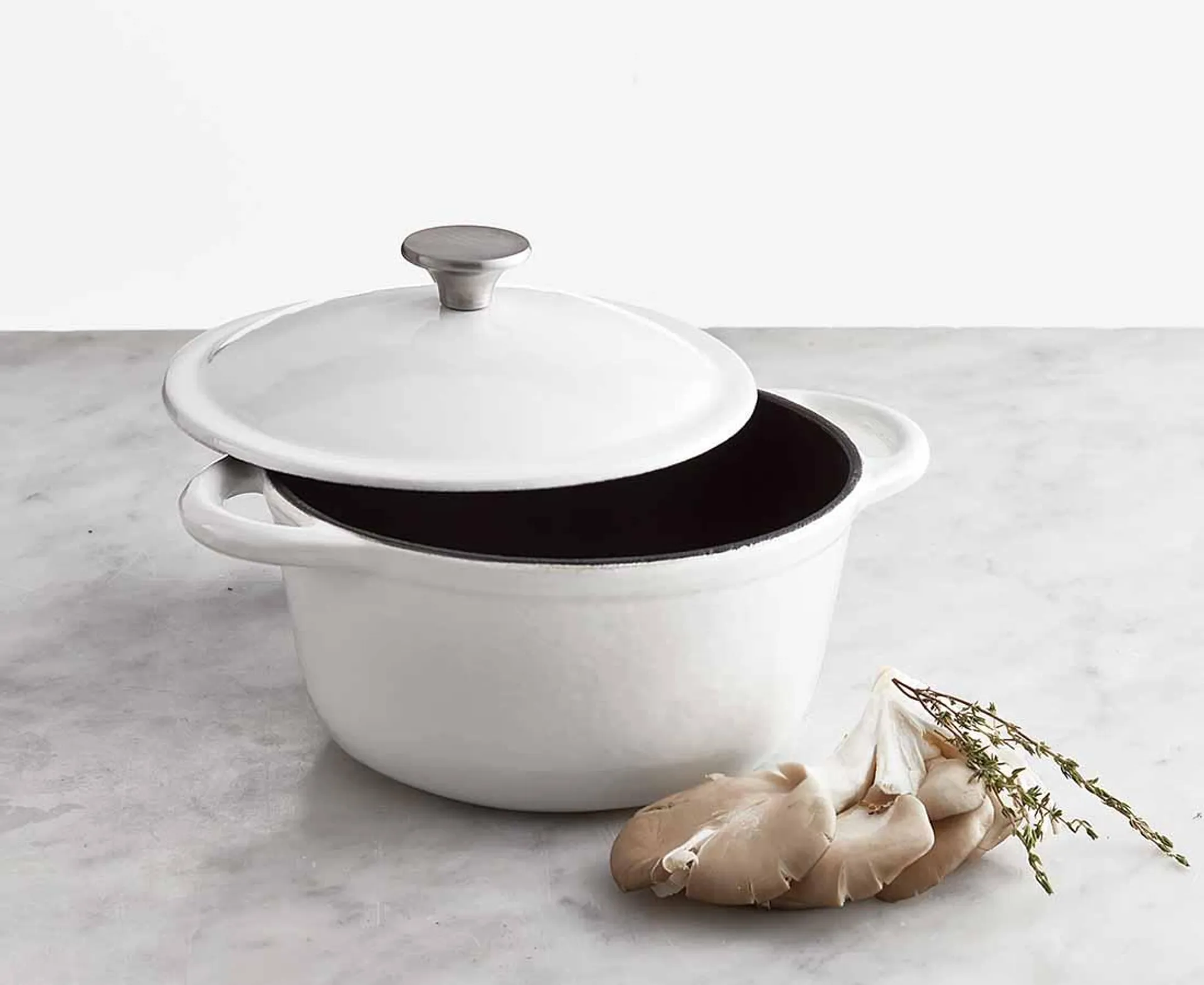 Remy Olivier Aspen Cast Iron Casserole, 1.8L, White