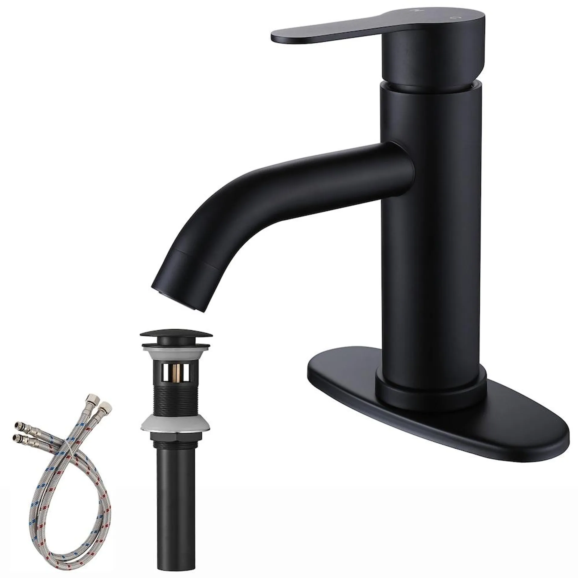 Single Hole Single-Handle Bathroom Faucet in Matte Black