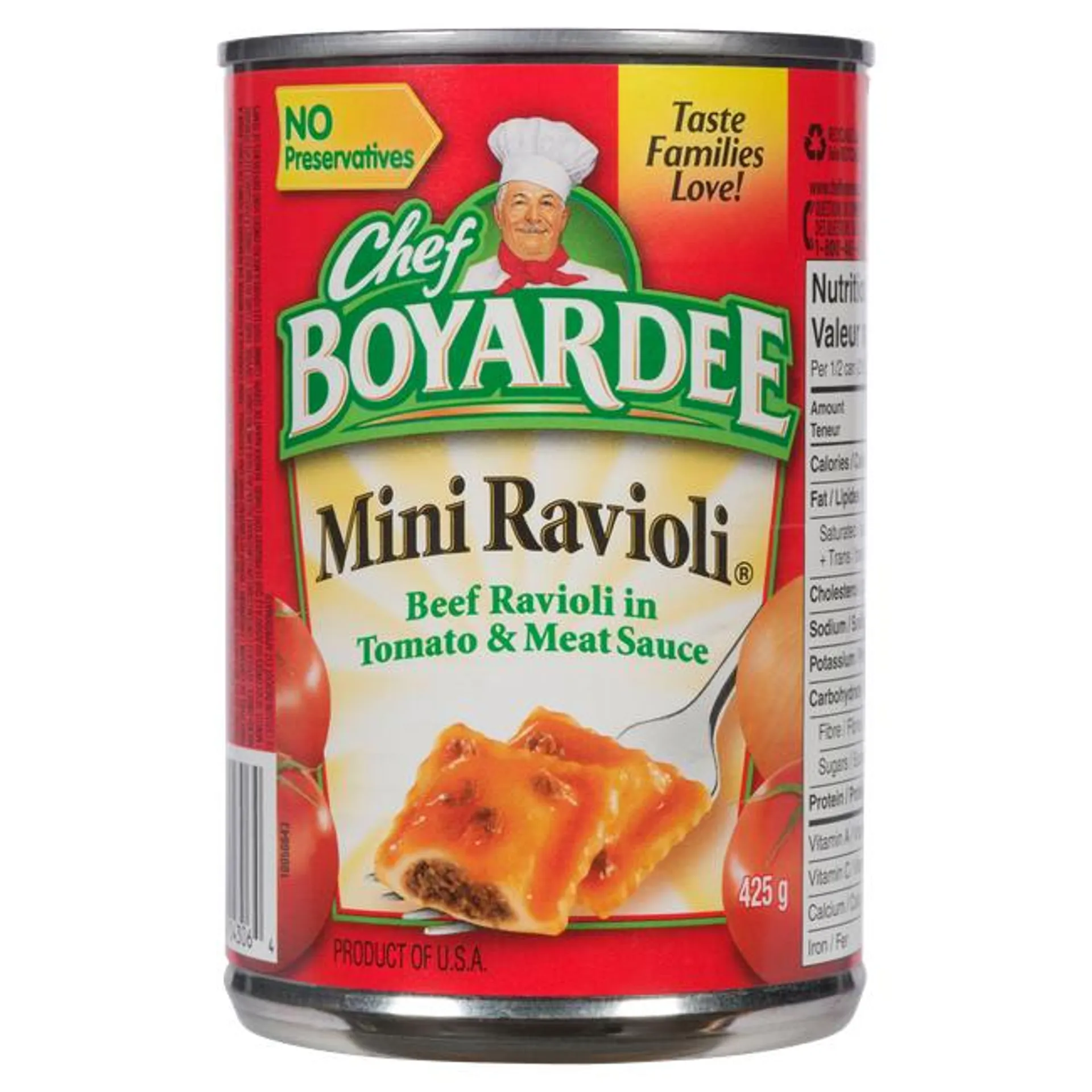 Chef Boyardee Mini Ravioli Beef Ravioli in Tomato & Meat Sauce 425 g