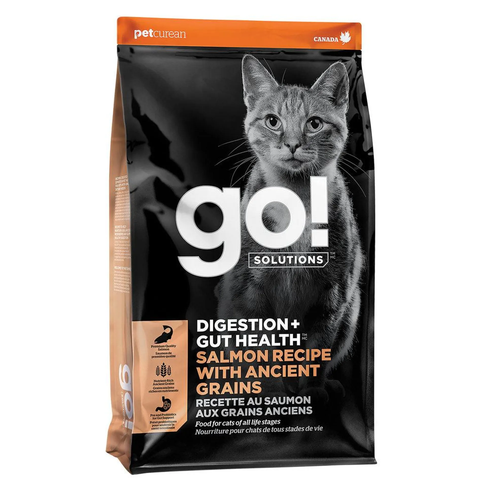 GO! SOLUTIONS, Feline Adult - Digestion & Gut Health - Salmon w/ Ancient Grains