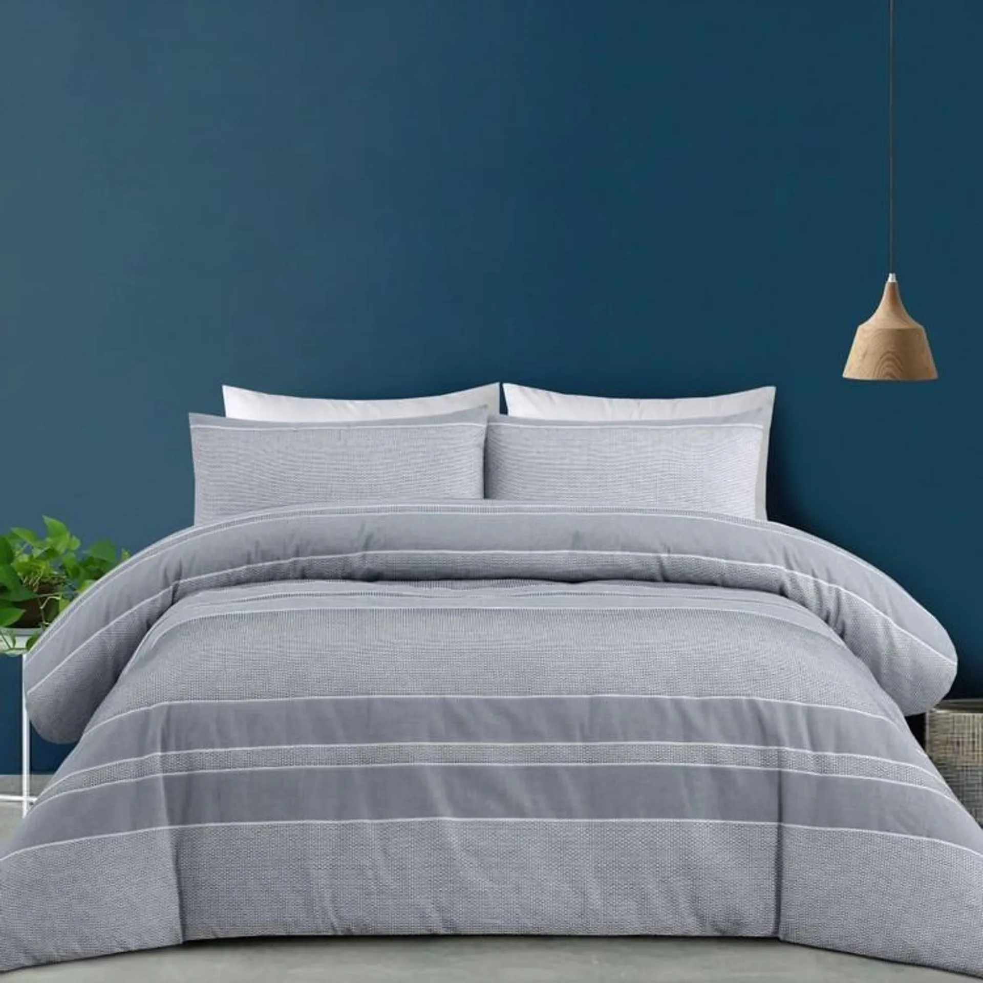 KOO Hugo Waffle Quilt Cover Set Charcoal