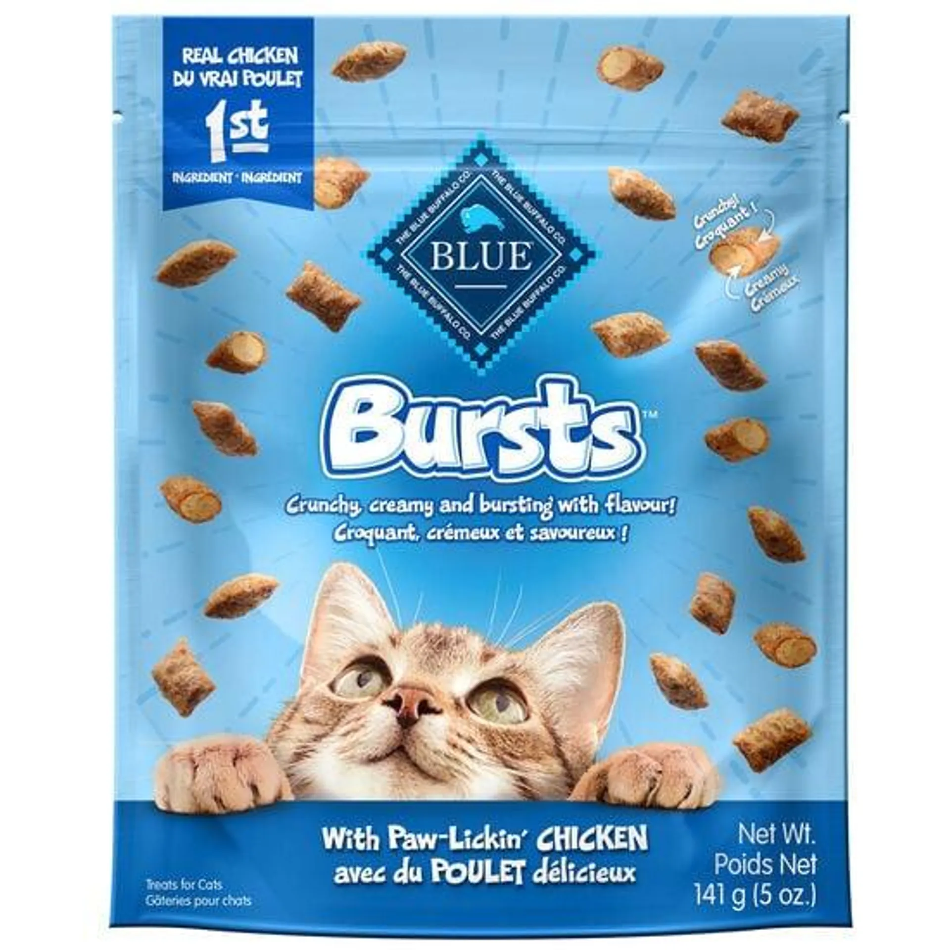 Bursts filled cat treats, chicken