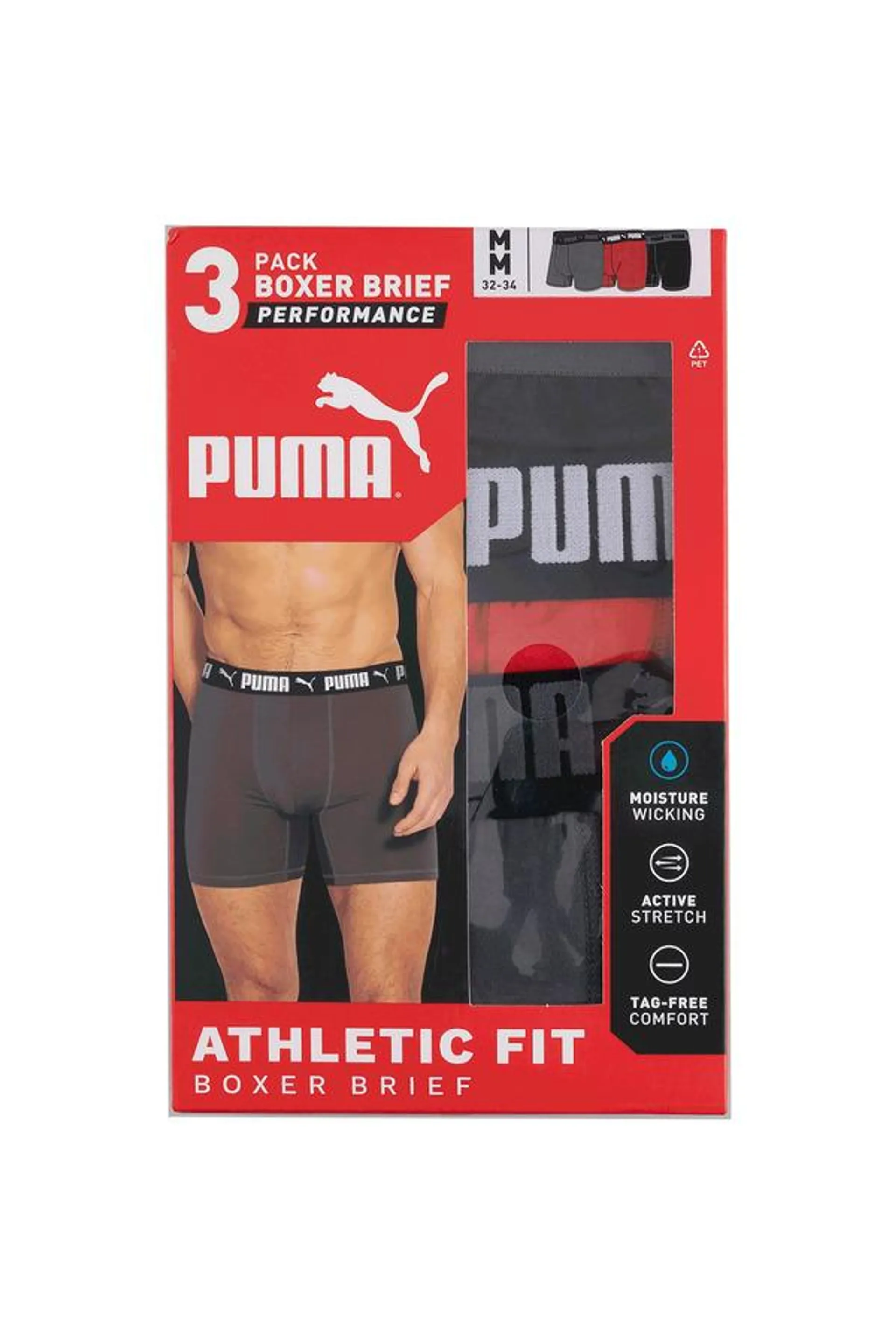 Athletic fit boxer briefs, pk. of 3