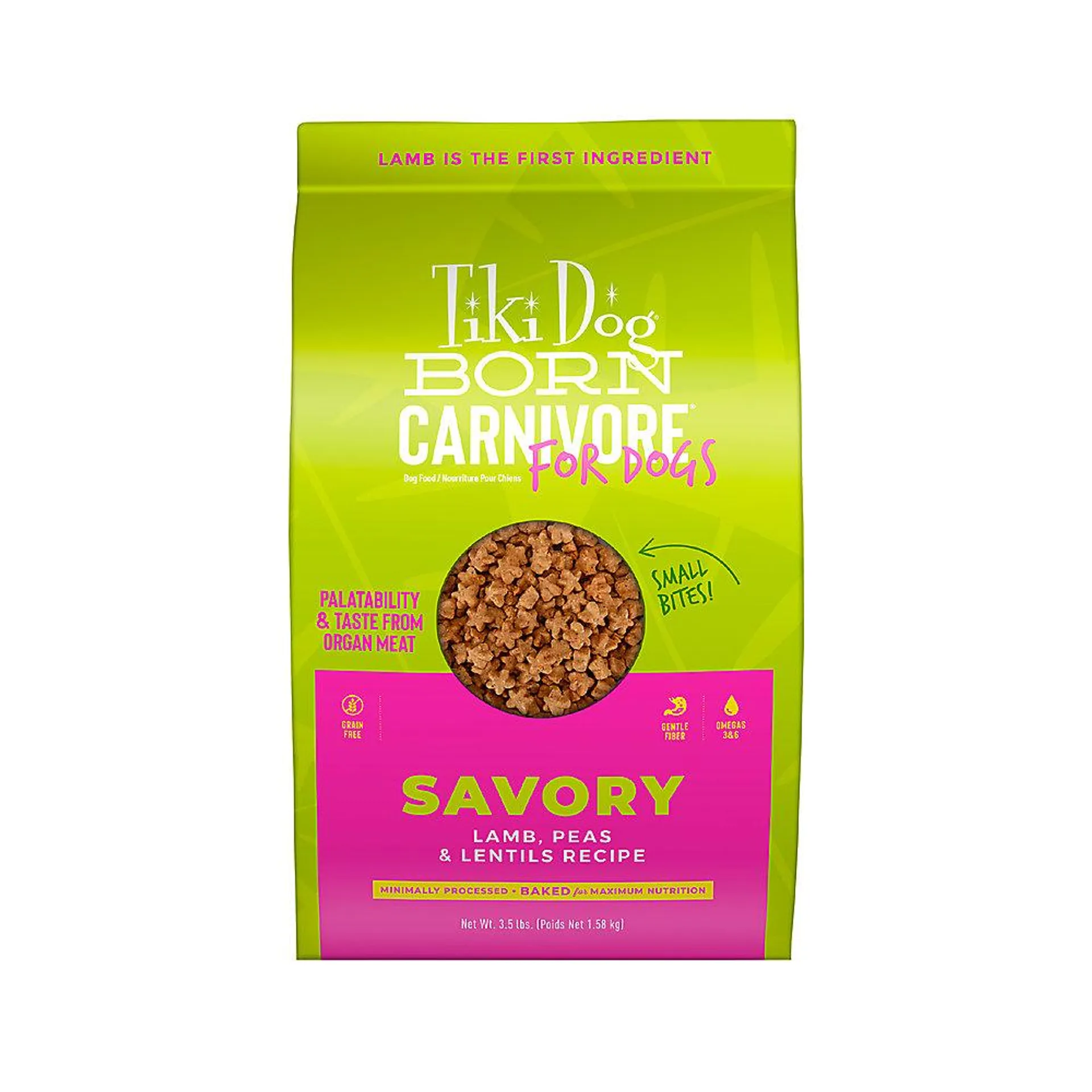 Tiki Dog Born Carnivore Small & Medium Breed All Life Stage Dry Dog Food - Savory Lamb