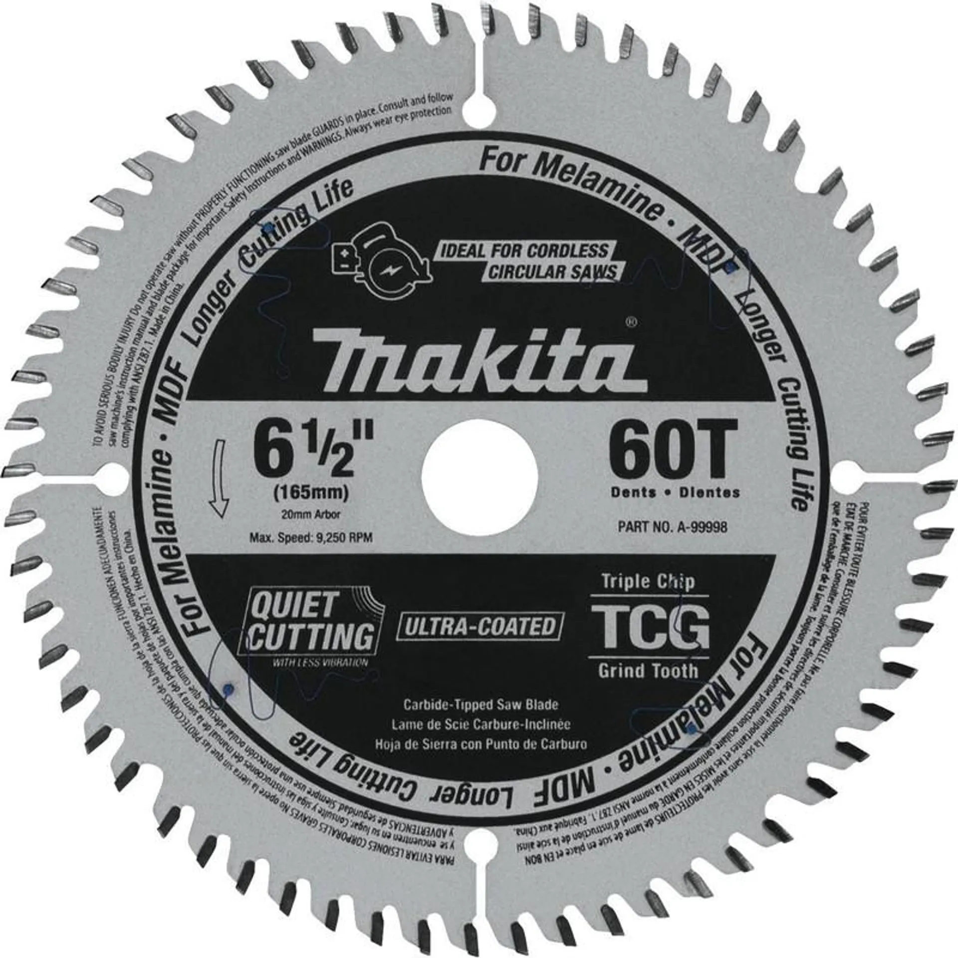 SAW BLADE CT 6 1/2 60T FOR MDF MAKITA